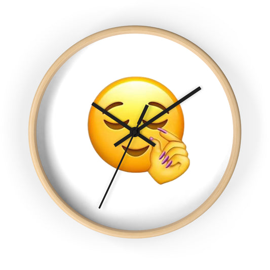 Wall Clock — Sassy Nail Snap Emoji Decorative Clock