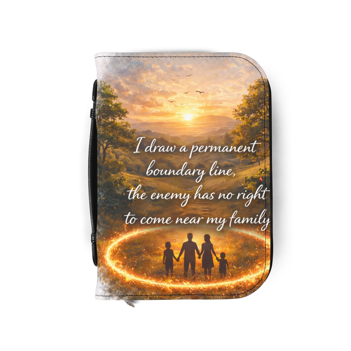 Bible Cover —  Zippered Bible Case with Cross Design