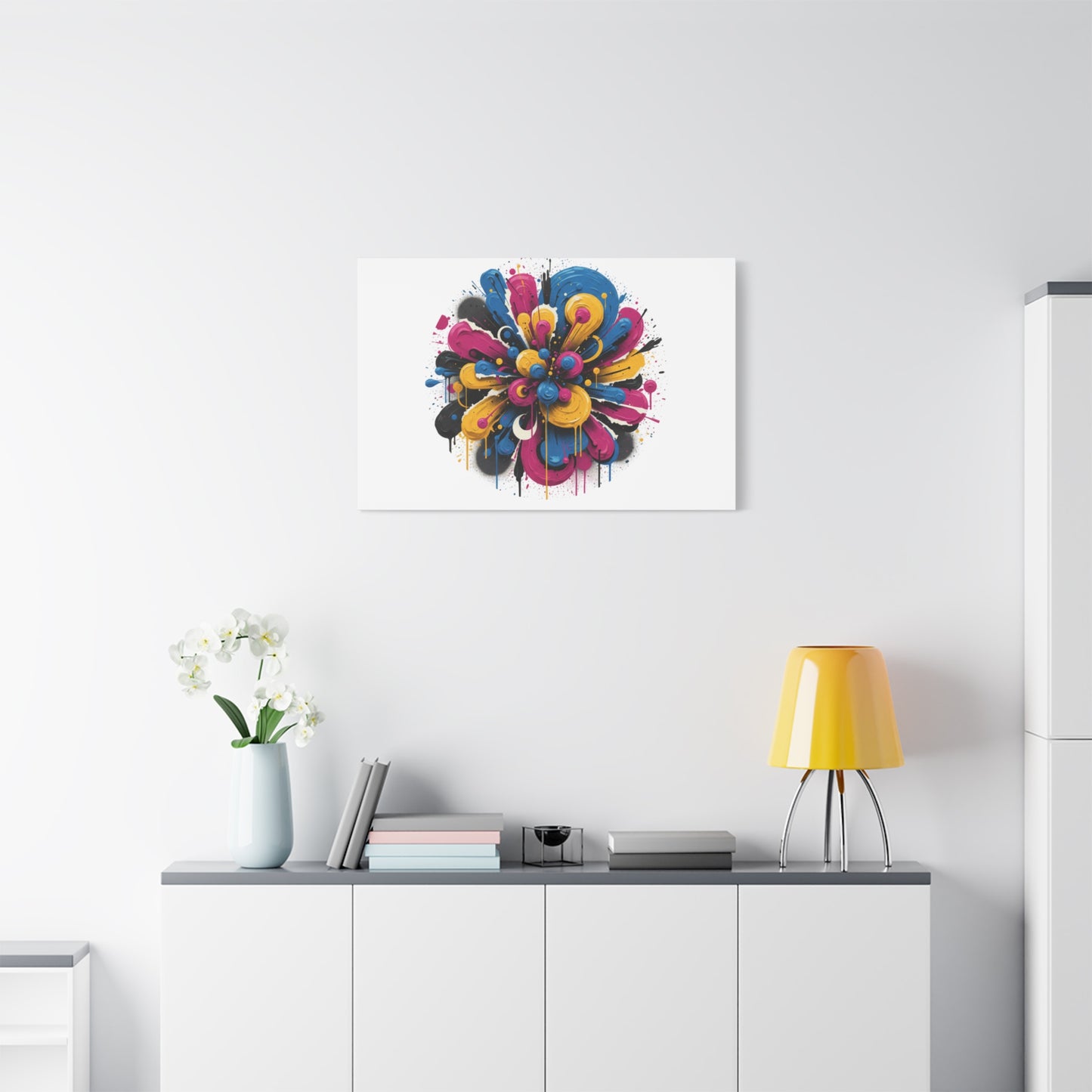 Painterly Abstract Floral Canvas, Matte Stretched Wall Art | Craft Maximalism