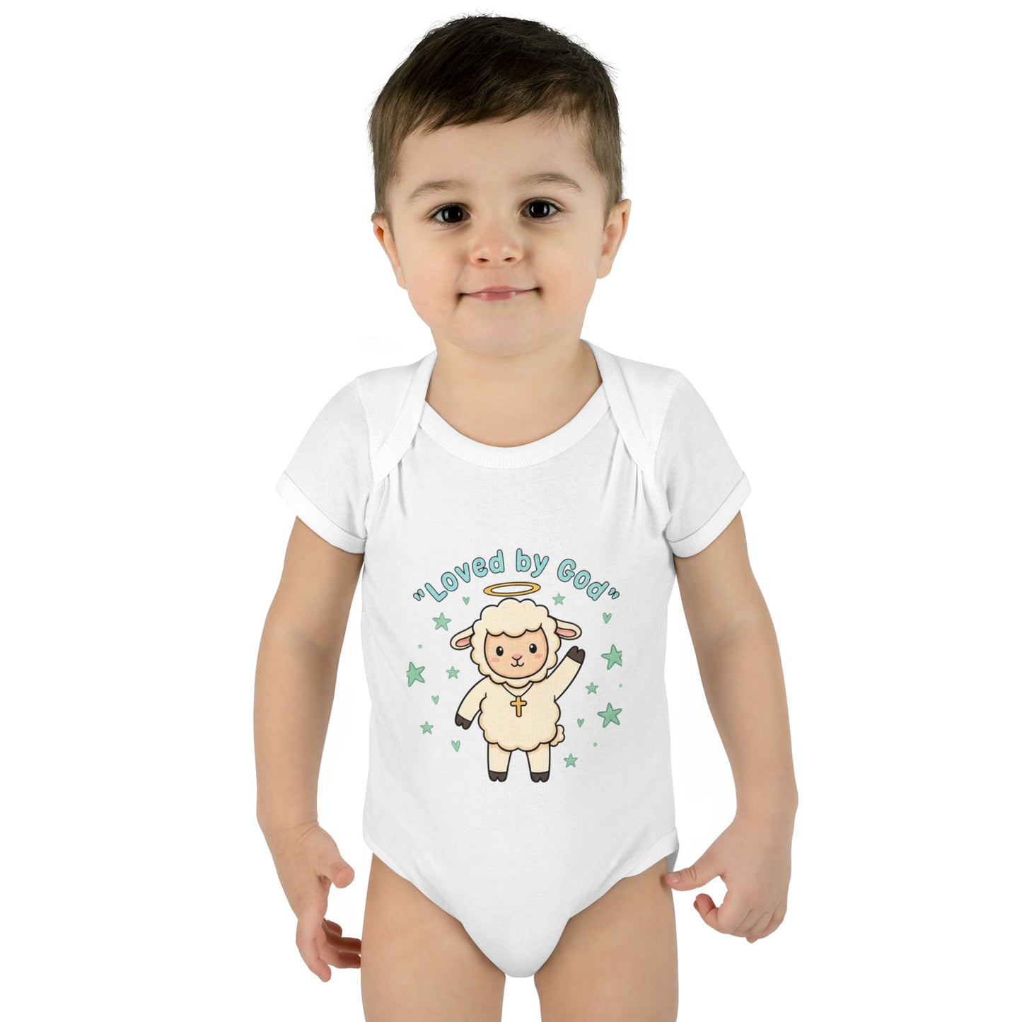 Loved by God Lamb Infant Bodysuit