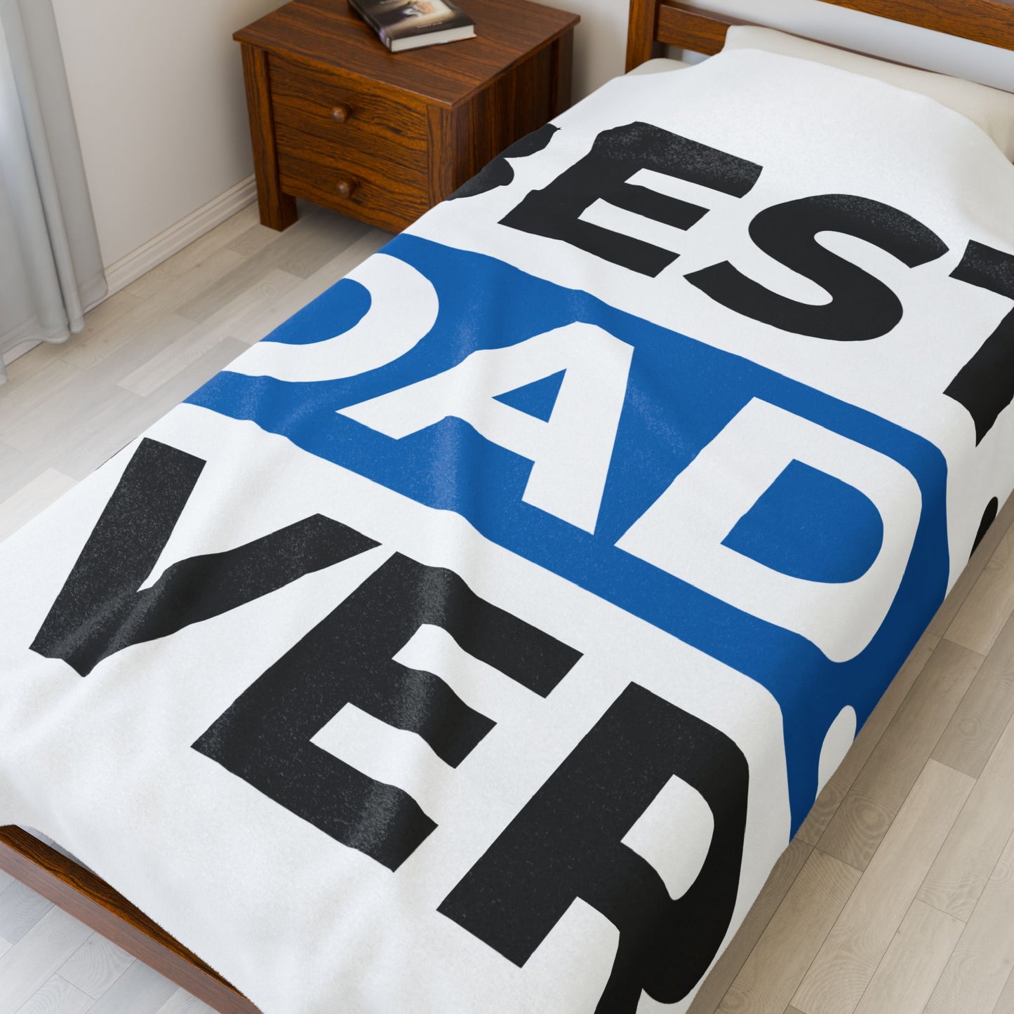 Best Dad Ever Velveteen Plush Blanket – Personalized Father’s Day Gift