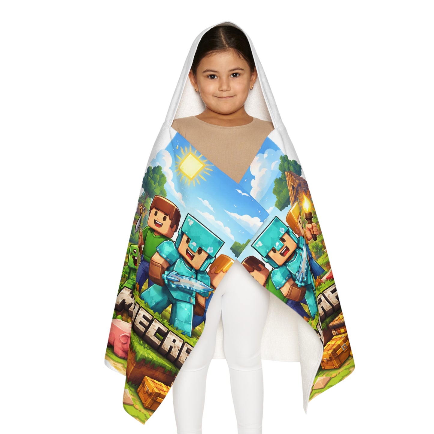 “Minecraft”Hooded Towel – Beach & Bath Wrap