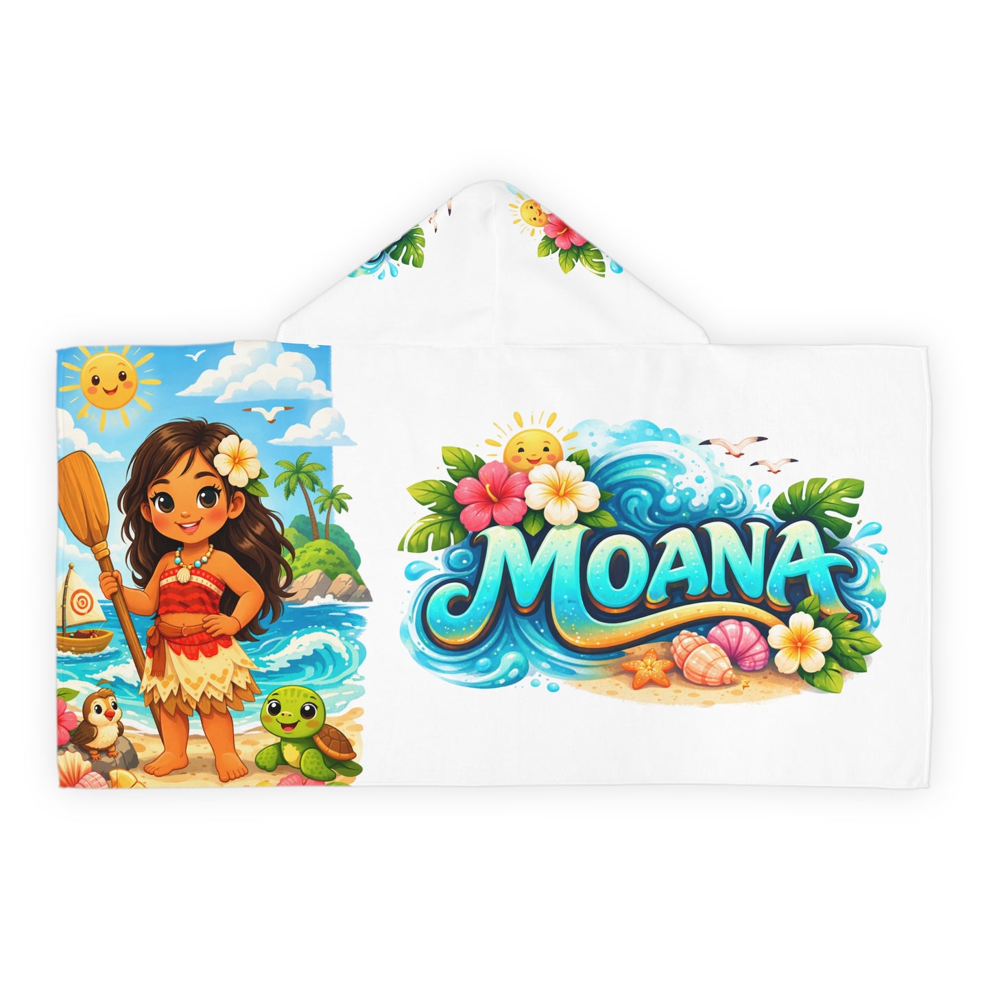 Moana Themed Youth Hooded towel- Beach & Bath Wrap