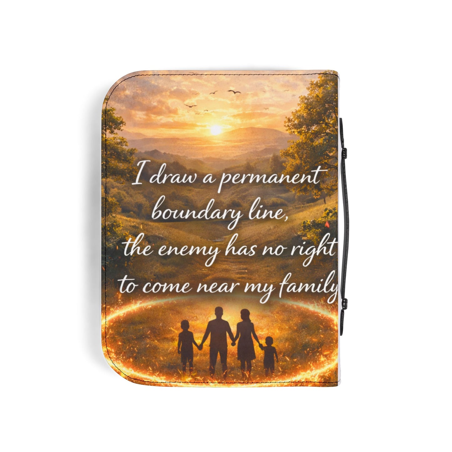 Bible Cover —  Zippered Bible Case with Cross Design