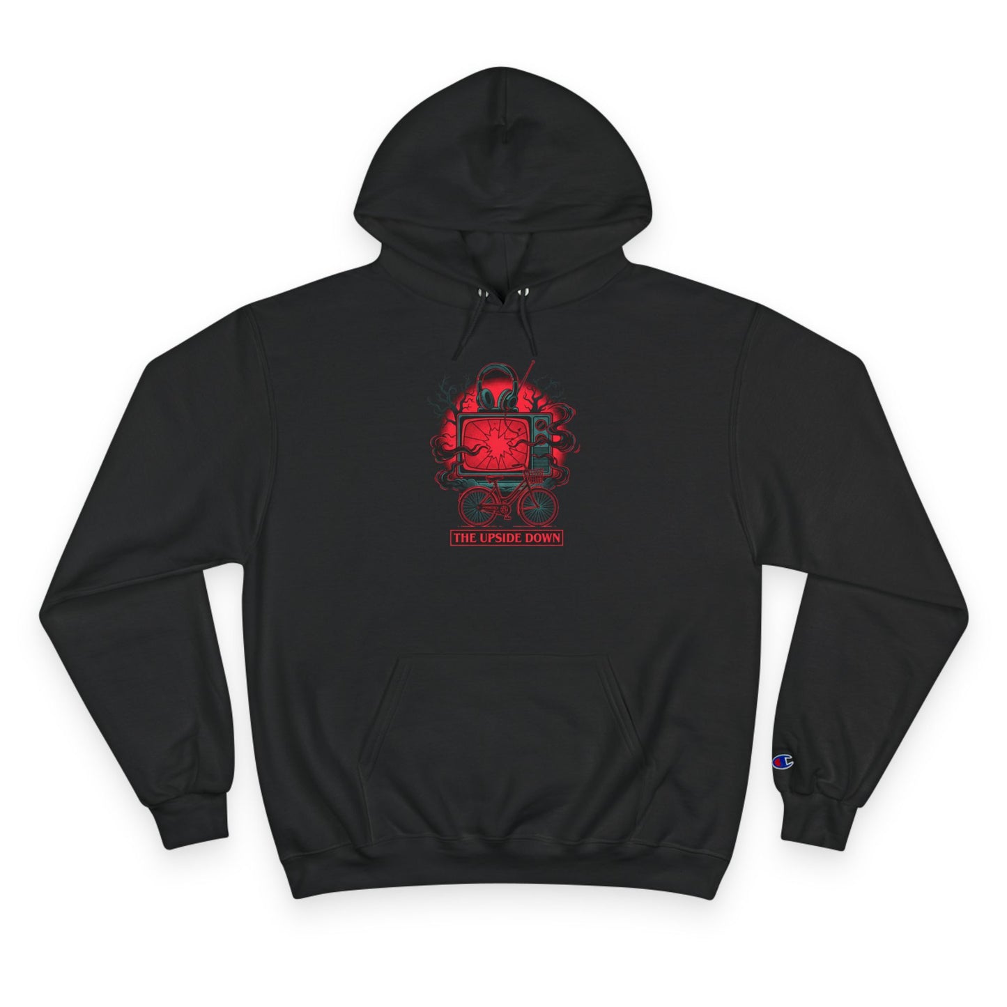 Stranger Things Inspired Unisex Graphic Hoodie — Red Upside-Down Portal Design