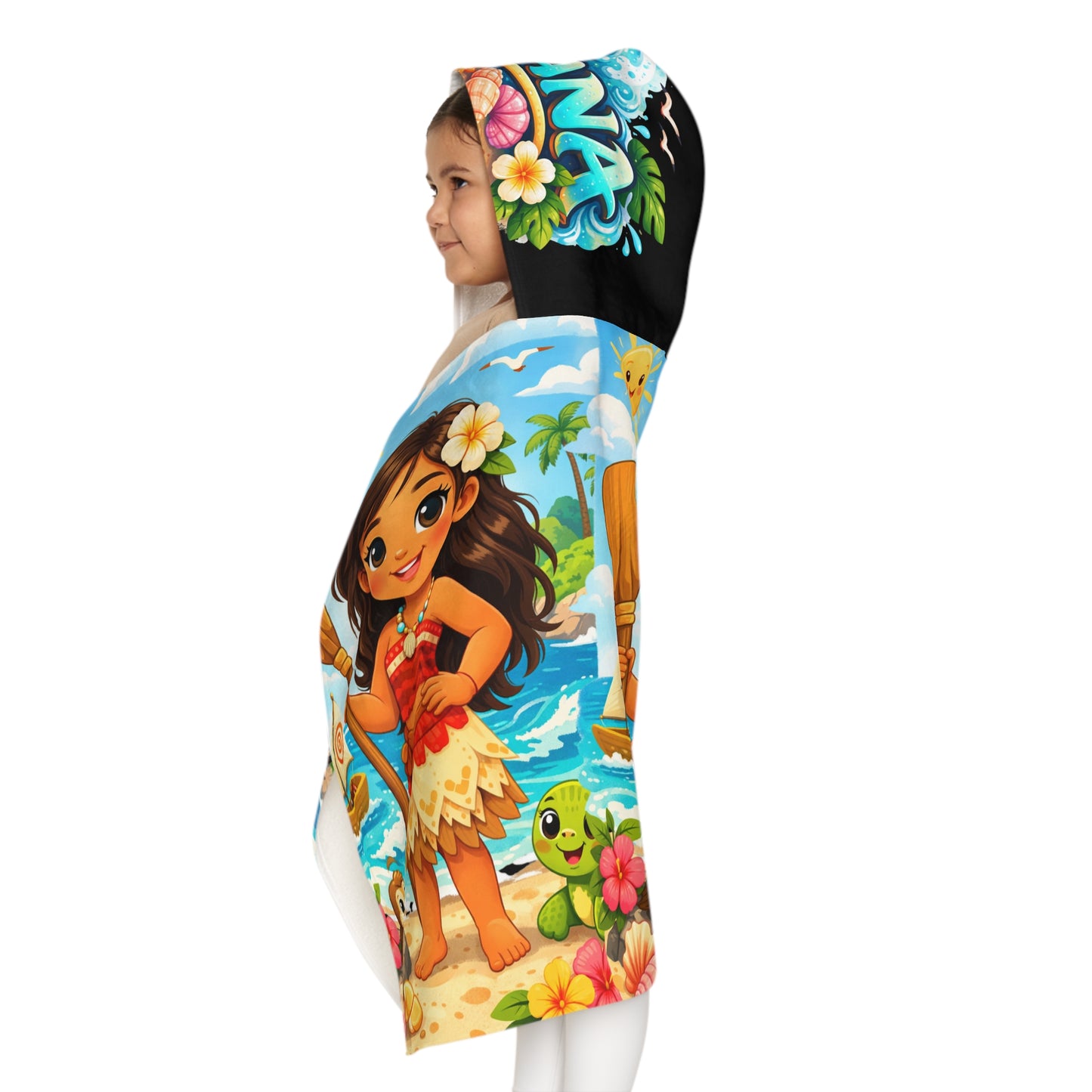 Youth Hooded Towel – “Moana” Beach & Bath Wrap