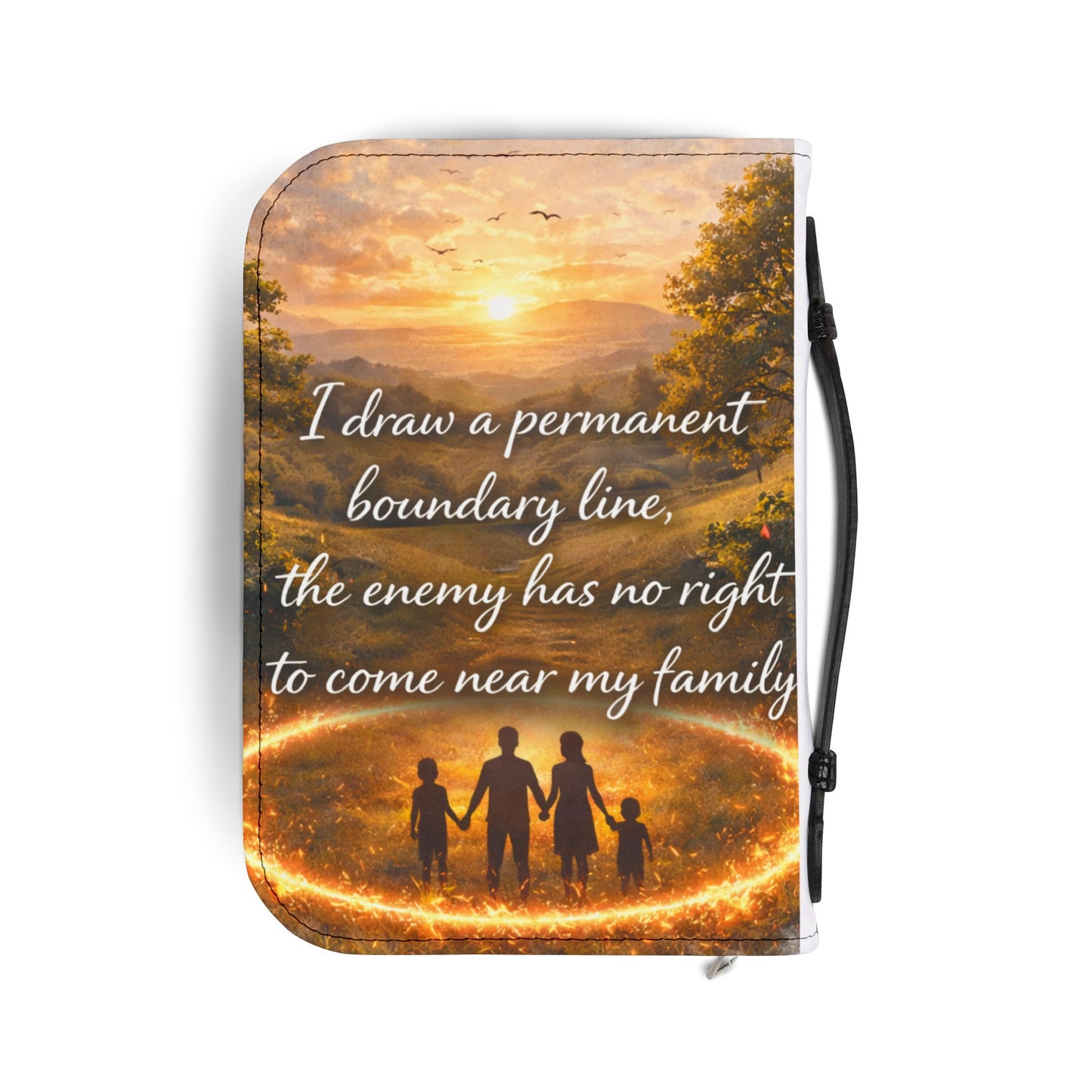 Bible Cover —  Zippered Bible Case with Cross Design