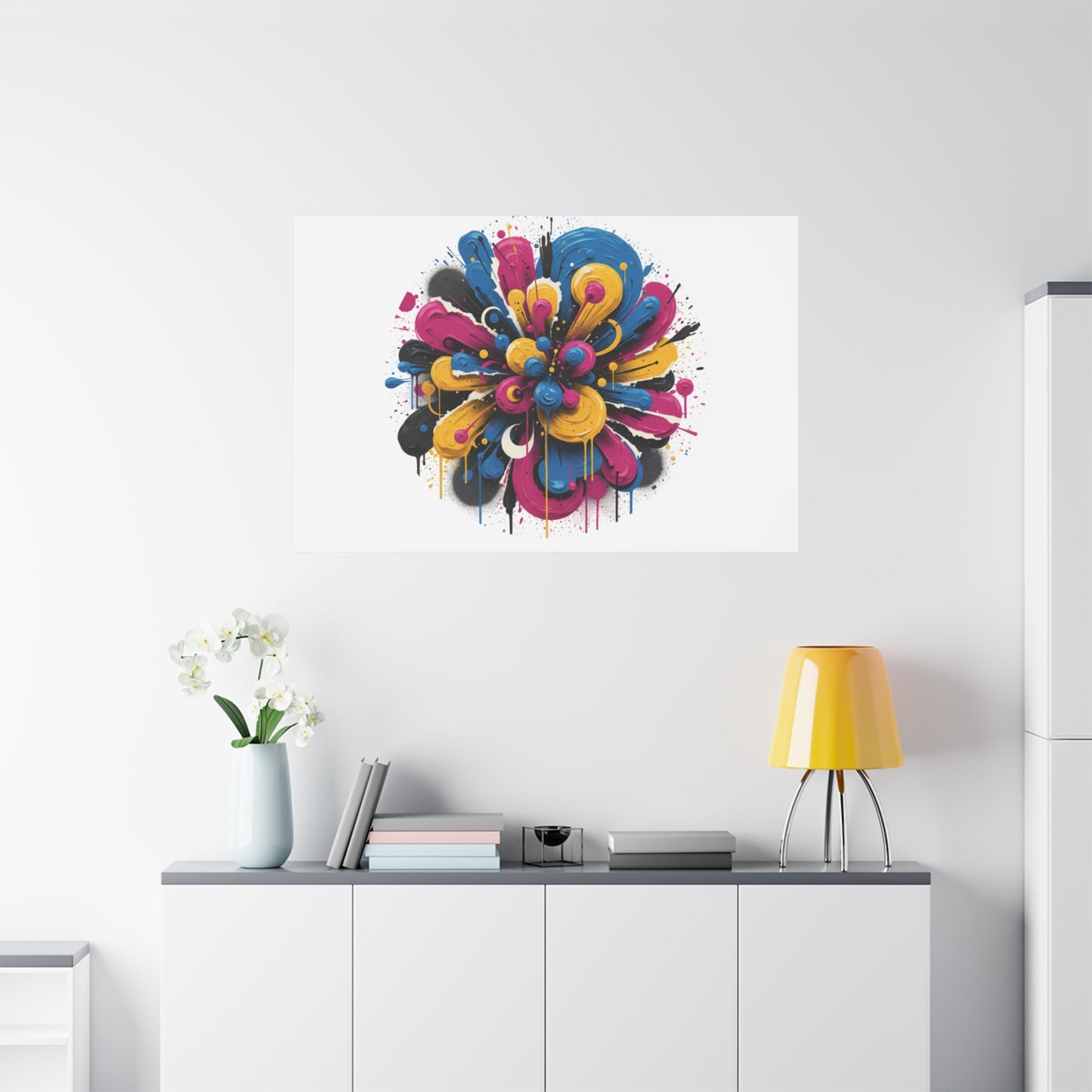 Painterly Abstract Floral Canvas, Matte Stretched Wall Art | Craft Maximalism