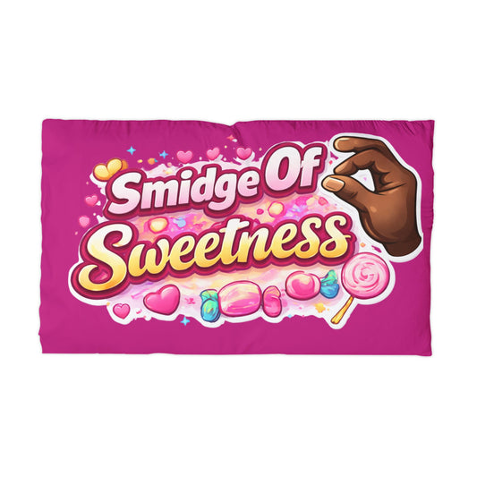 Microfiber Pillowcase — "Smidge of Sweetness" Candy Heart Pink Decorative Pillowcase