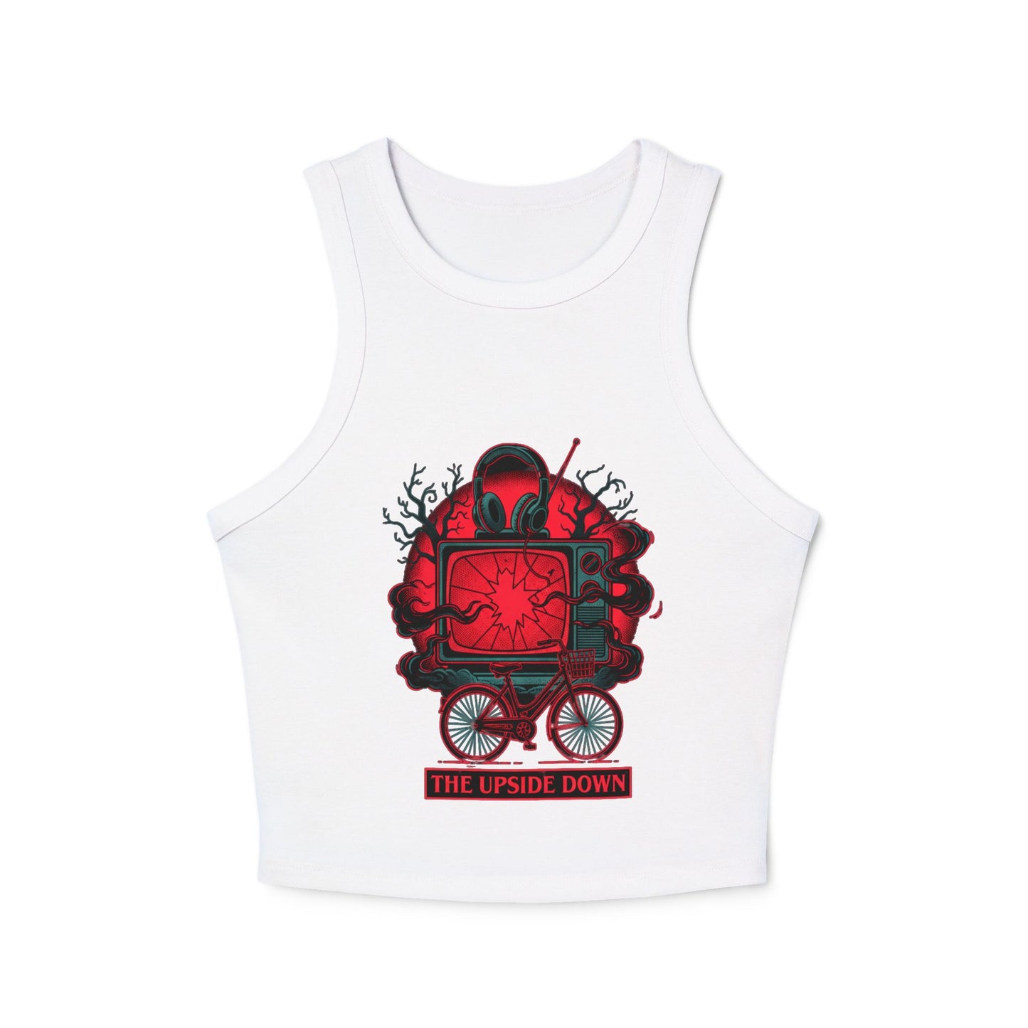 Racer Tank — 'The Upside Down' Stranger-Inspired Horror Graphic Tank Top
