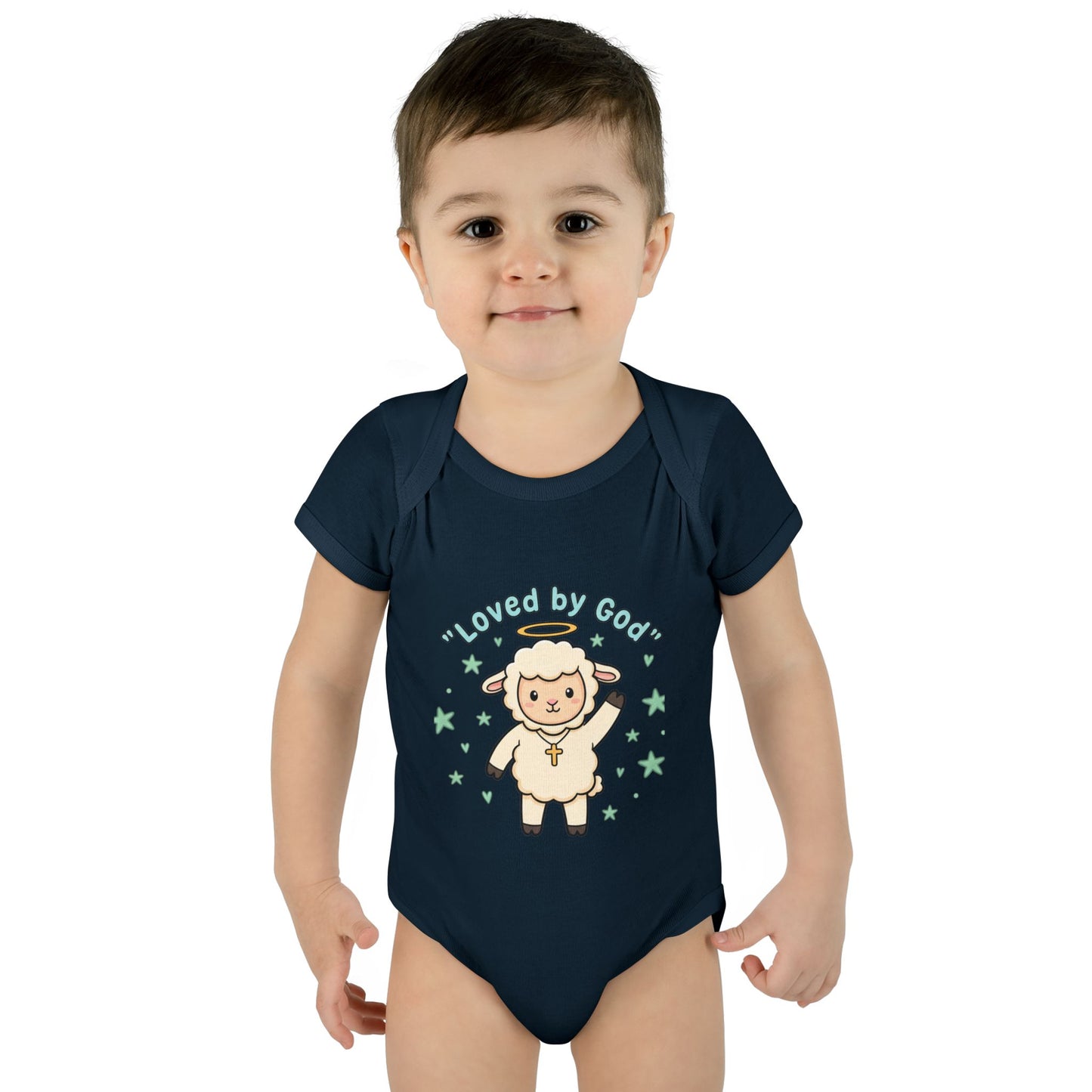 Loved by God Lamb Infant Bodysuit