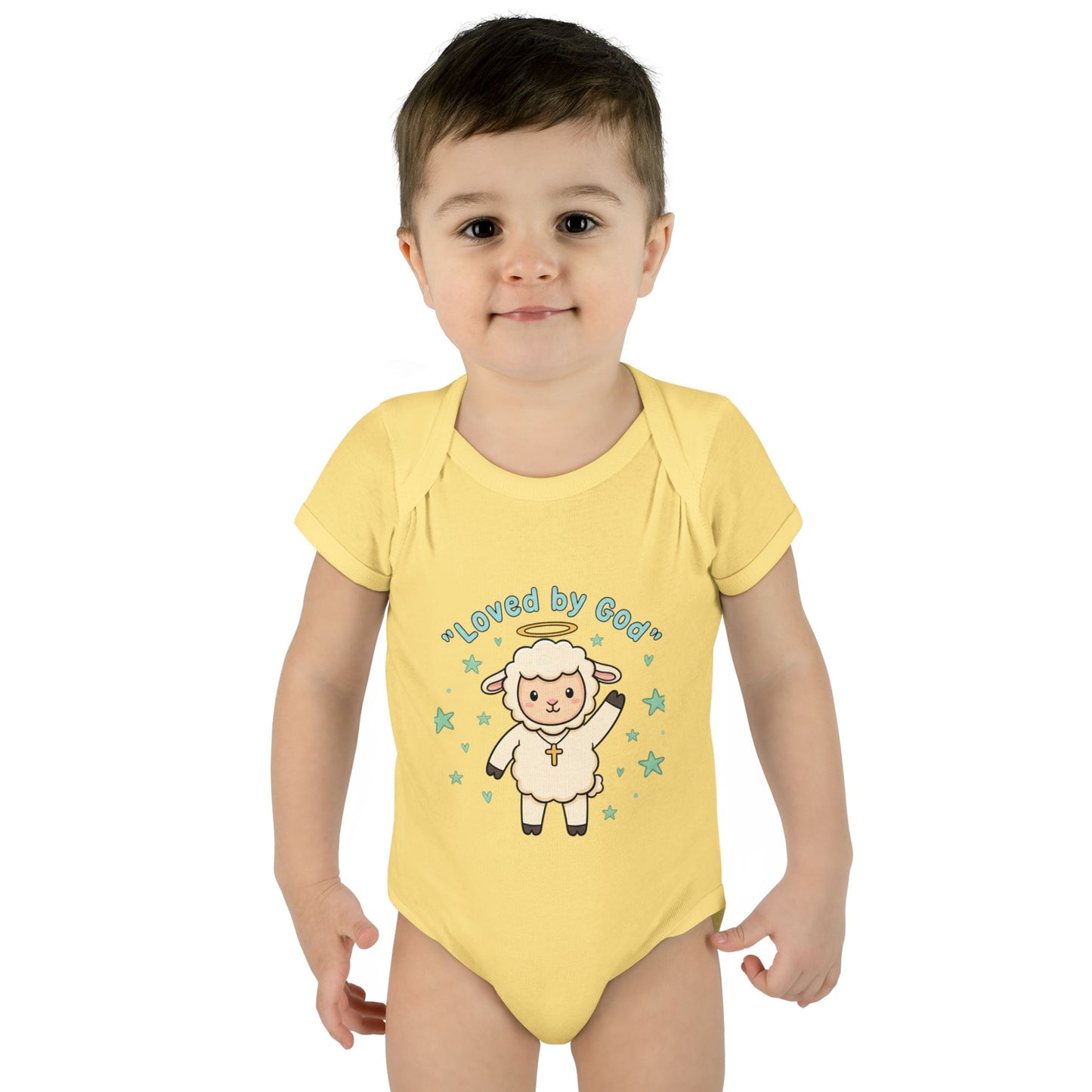 Loved by God Lamb Infant Bodysuit