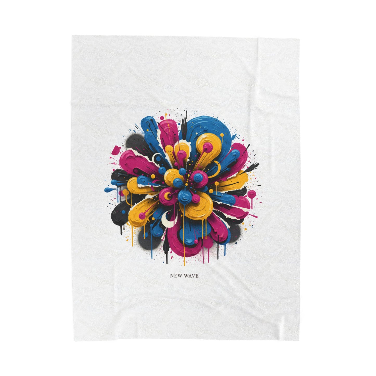 Painterly Abstract Floral Velveteen Blanket | Bold Brushstroke AOP
