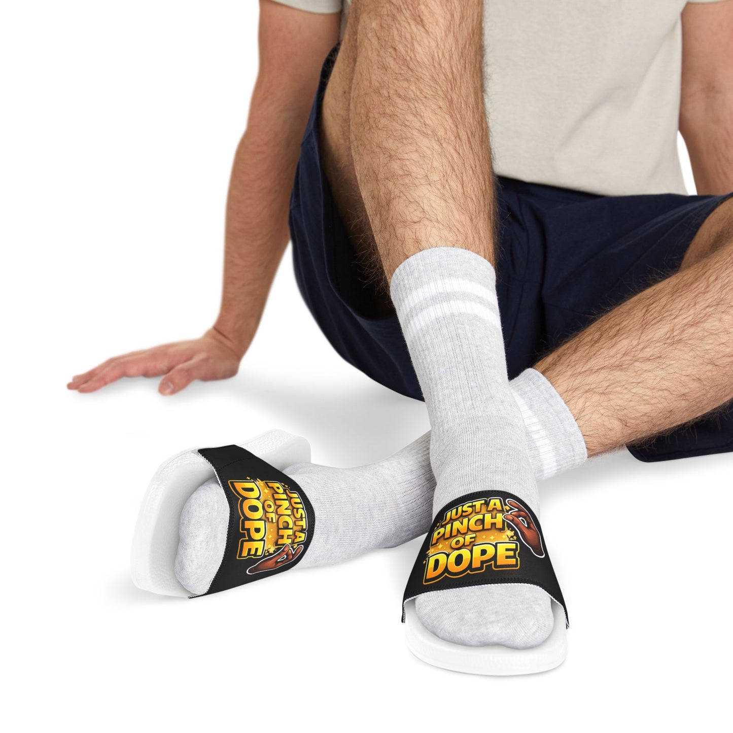 Men's Slide Sandals — "Just a Pinch of Dope" Graphic Pool Slides