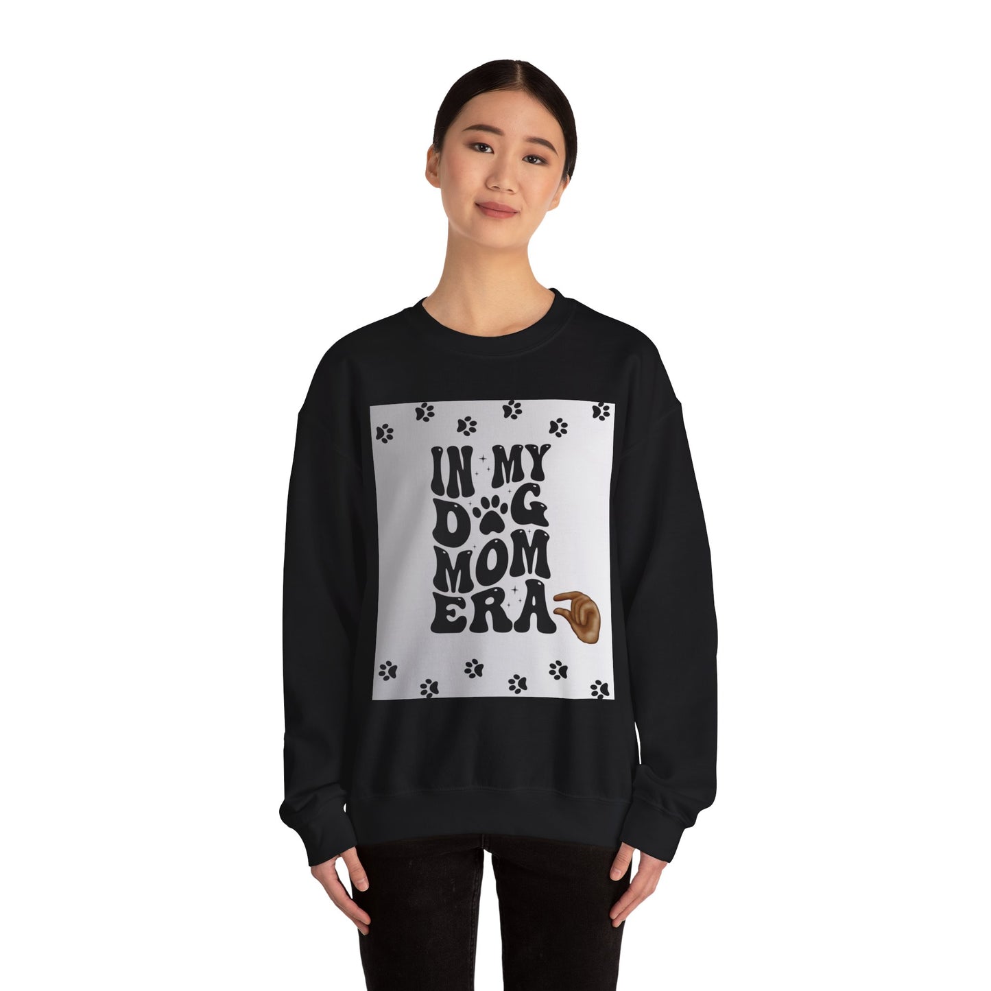 Sweatshirt — "In My Dog Mom Era" Paw Print Graphic Crewneck