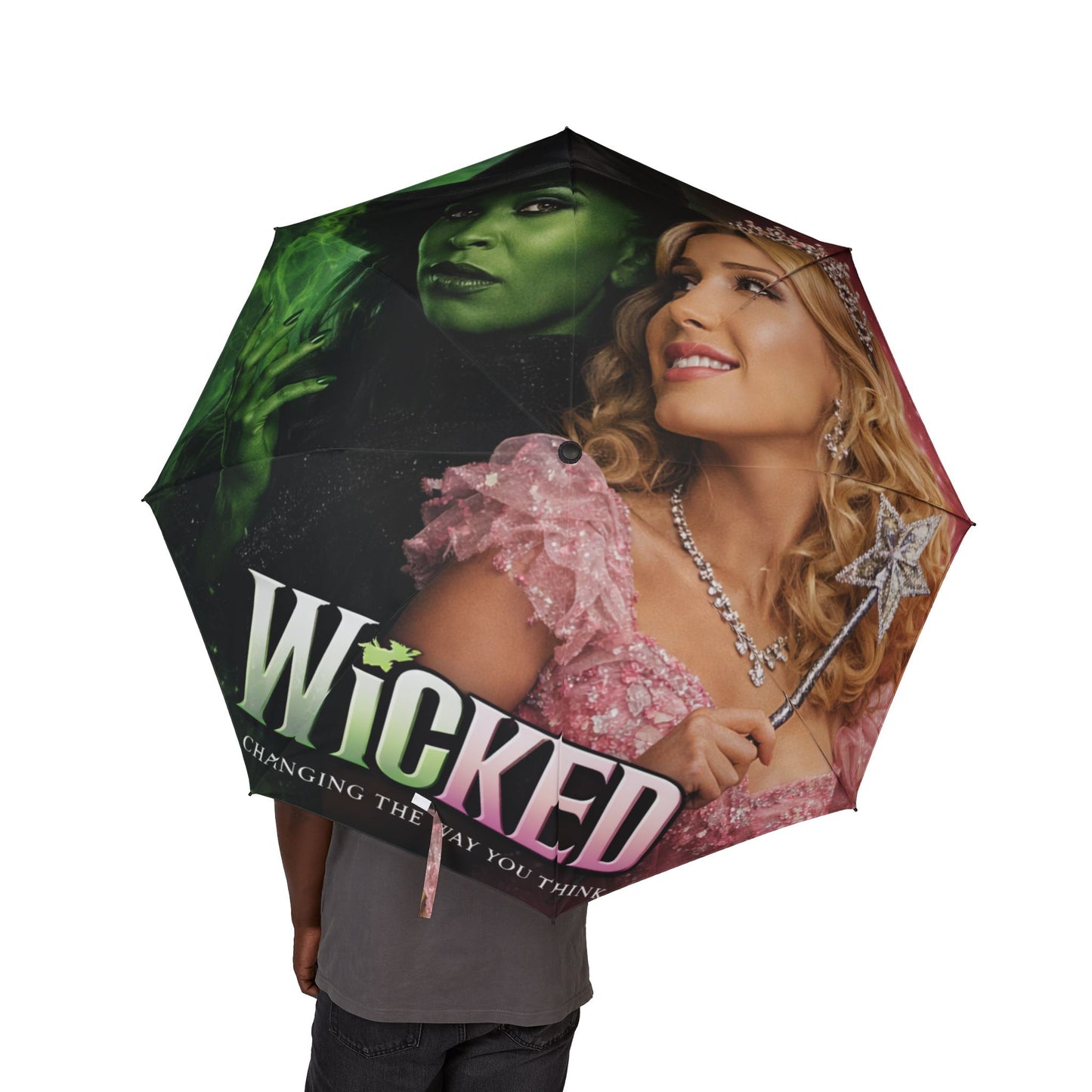 Wicked & Glinda Wizard Music Umbrella — Foldable Semi‑Automatic Rain Umbrella