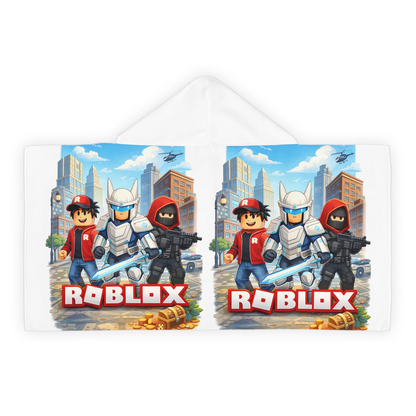 ‘Roblox ‘Hooded Towel – Retro Sci‑Fi Kids Beach & Bath Wrap