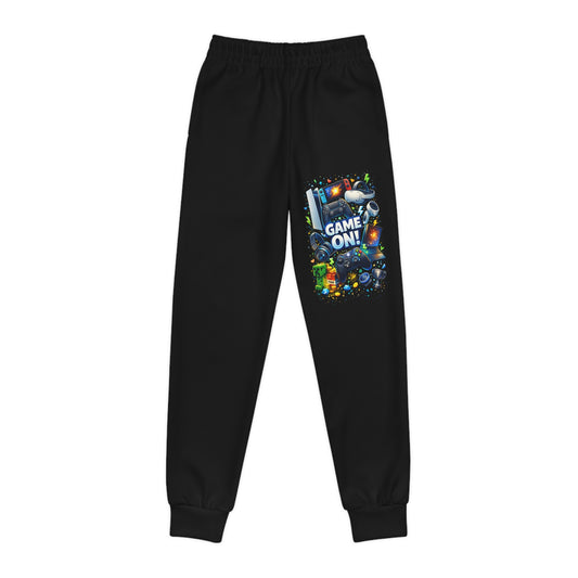 Kids Black Joggers "Game on" Graphic design