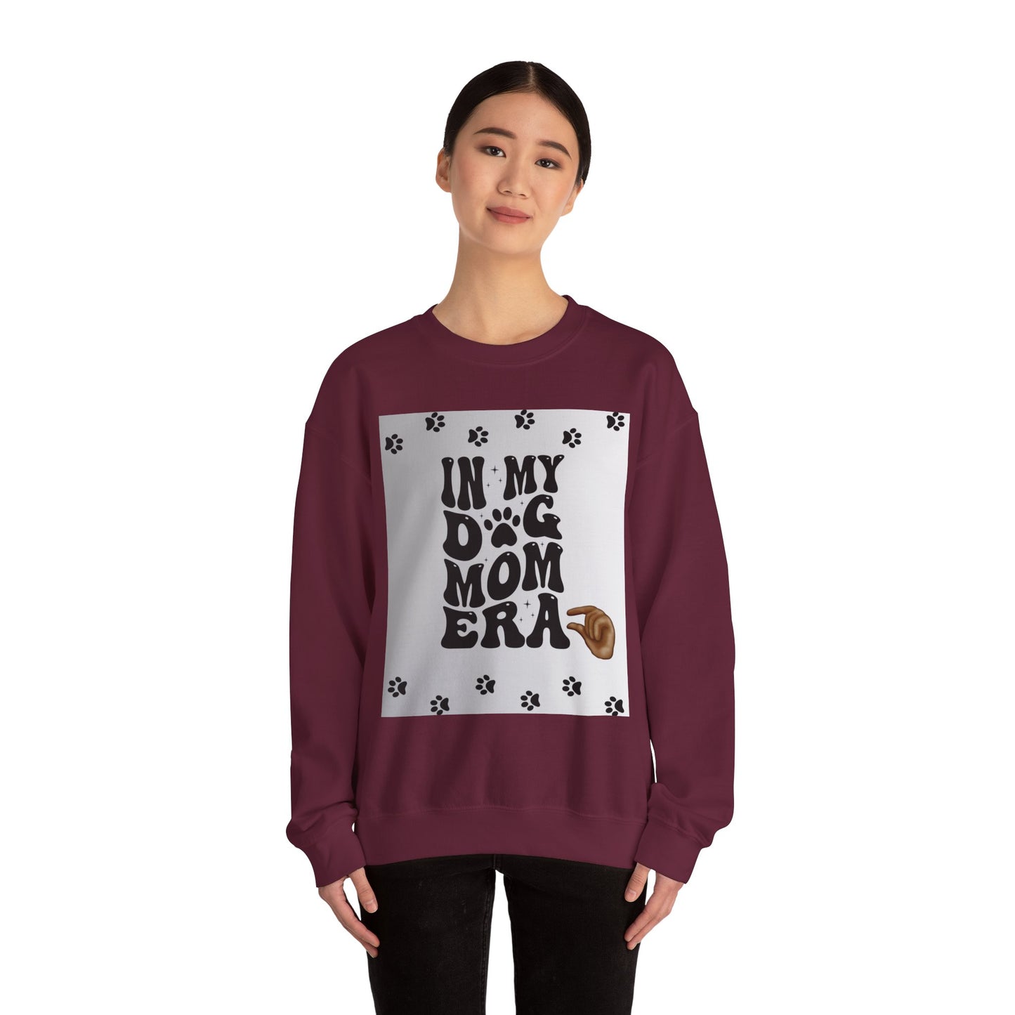 Sweatshirt — "In My Dog Mom Era" Paw Print Graphic Crewneck