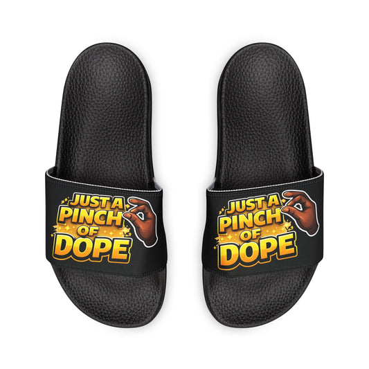 Men's Slide Sandals — "Just a Pinch of Dope" Graphic Pool Slides
