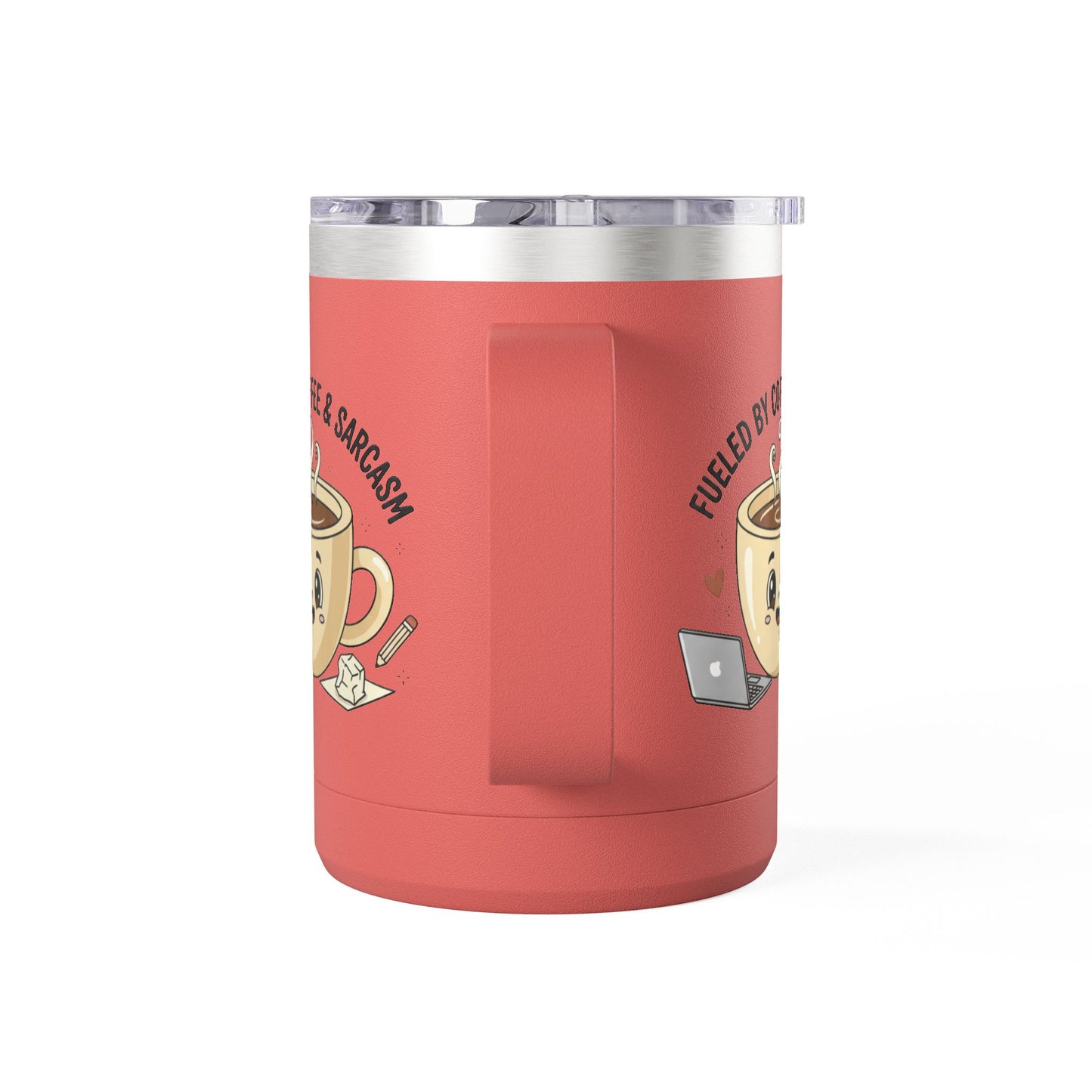 Mug — "Fueled by Coffee & Sarcasm" 15oz Travel Tumbler