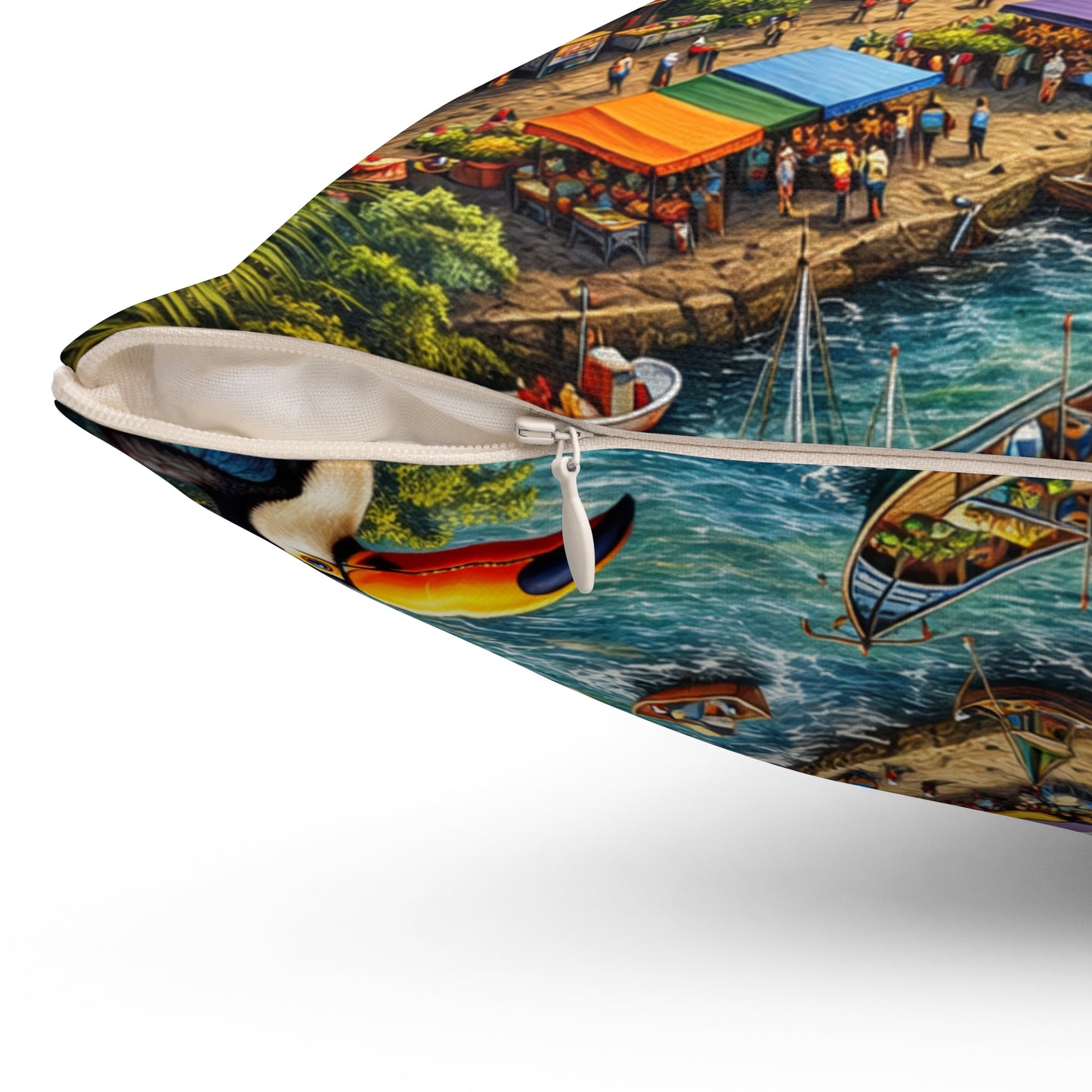 Guyana Travel Pillow — Stabroek Market & Demerara Bridge Decorative Throw Pillow