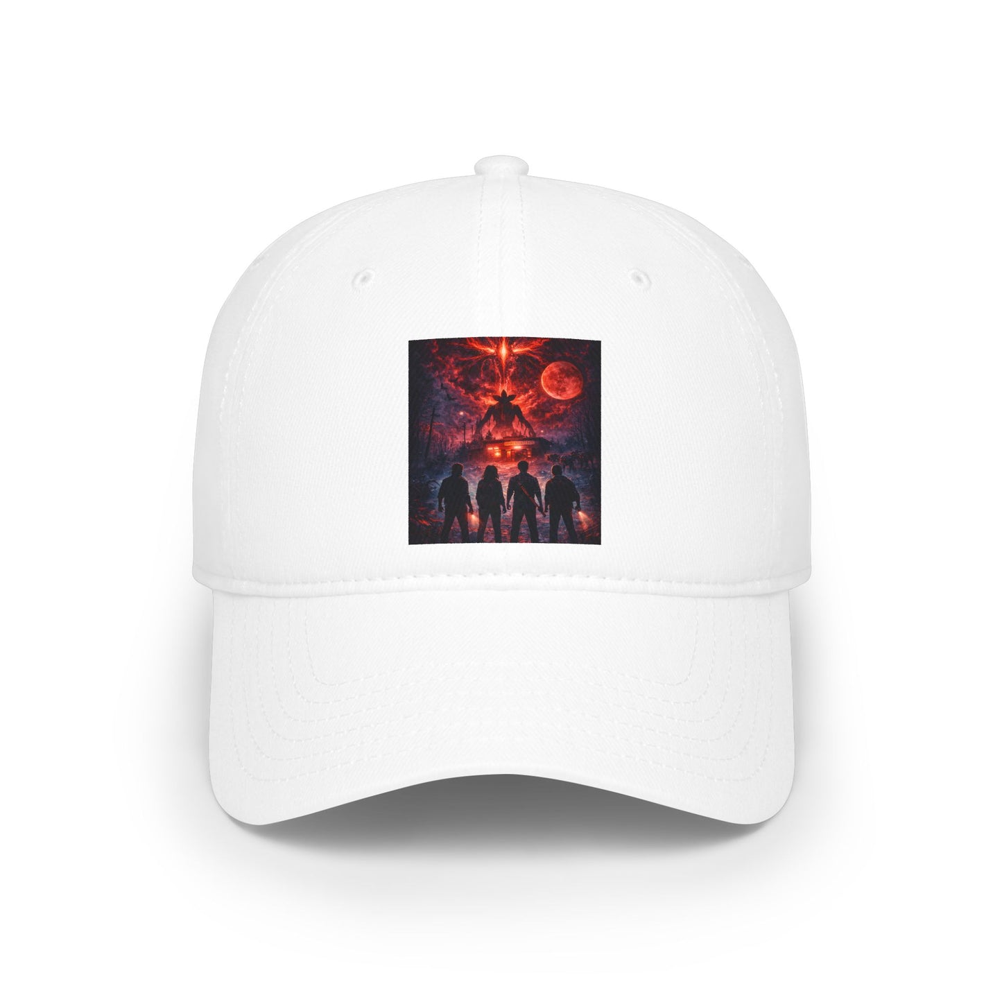 Retro Red TV Skull Cap – 'One More Round' Baseball Hat
