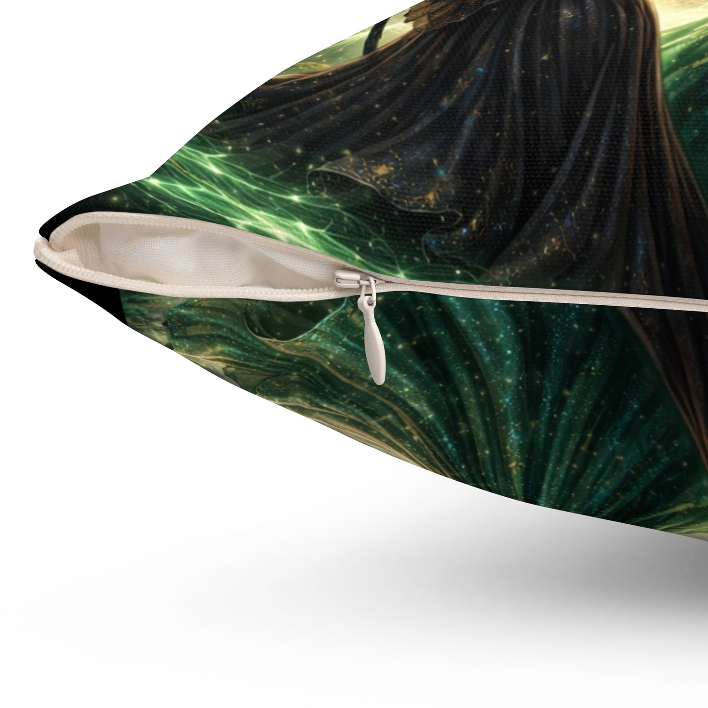 Wicked Enchantment Throw Pillow – Emerald & Blush Fantasy Décor