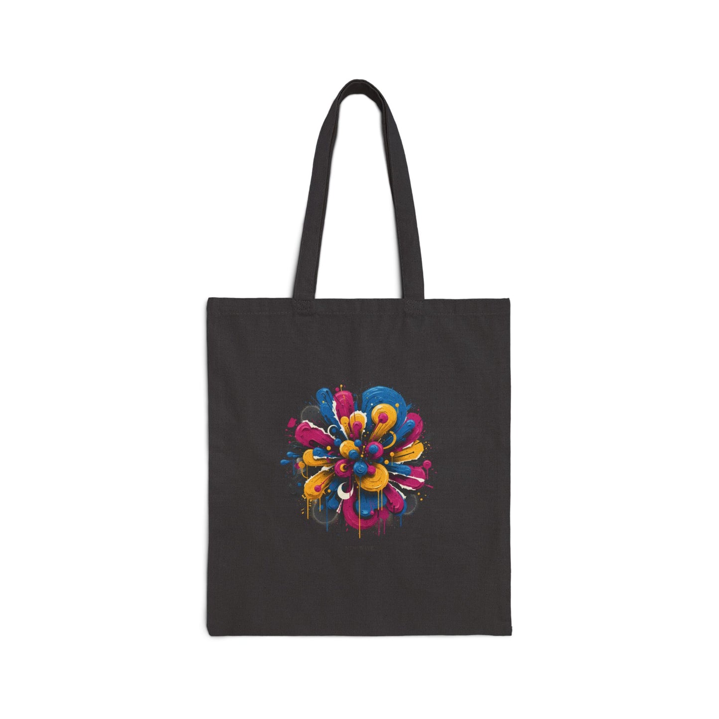 Painterly Abstract Floral Tote | Cotton Canvas, Bold Brushstroke Artsy Graphic