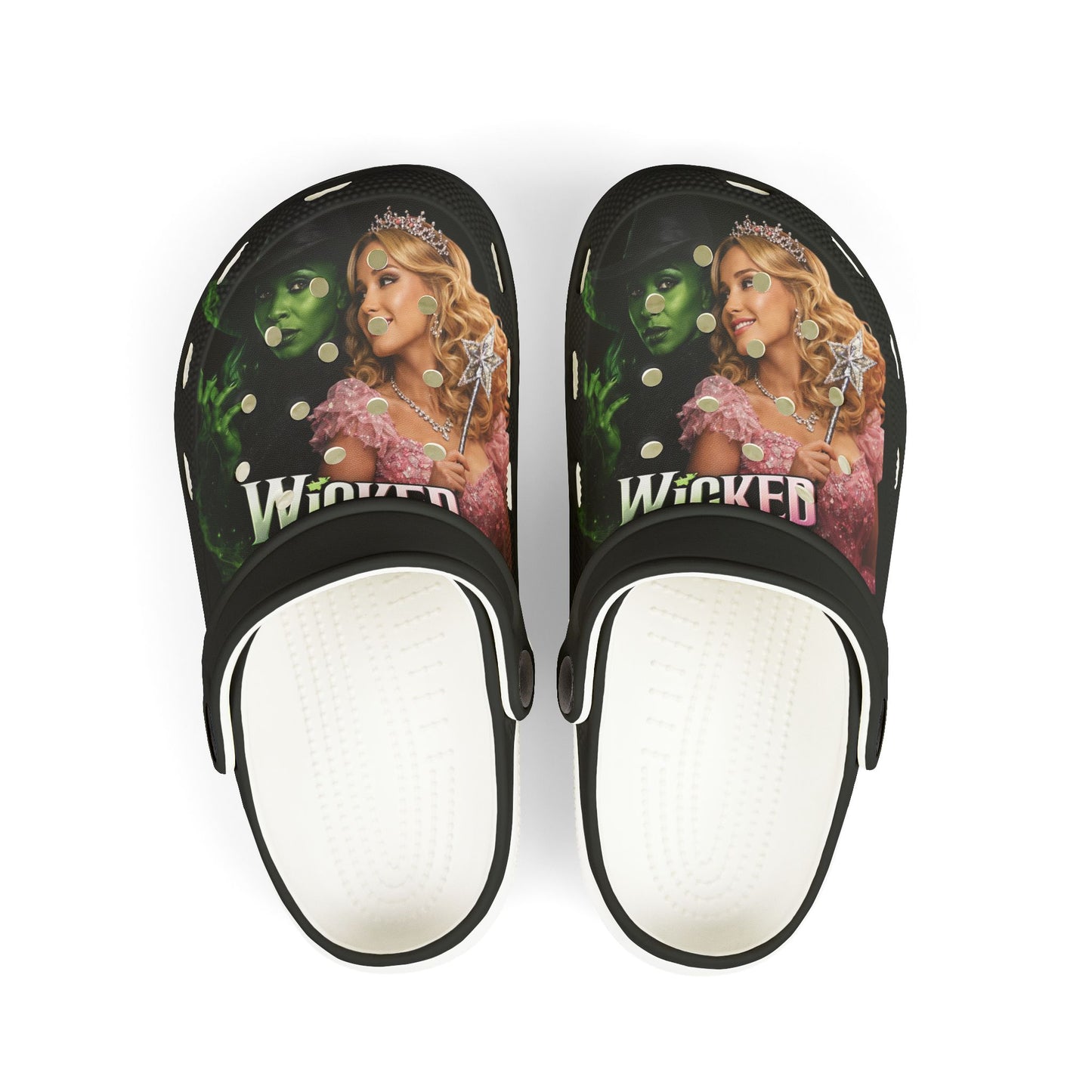 Wicked Musical Kid’s Foam Clogs — Iconic Green Witch & Glinda Design