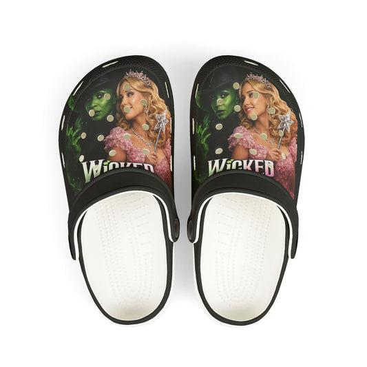 Wicked Musical Kid’s Foam Clogs — Iconic Green Witch & Glinda Design