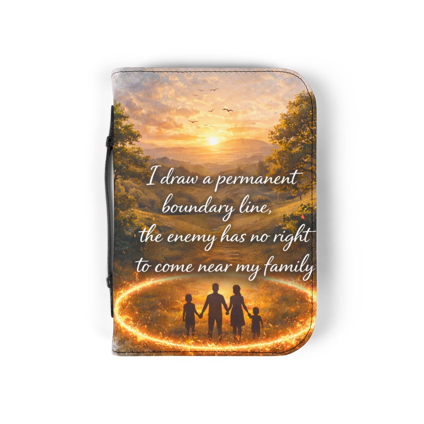 Bible Cover —  Zippered Bible Case with Cross Design