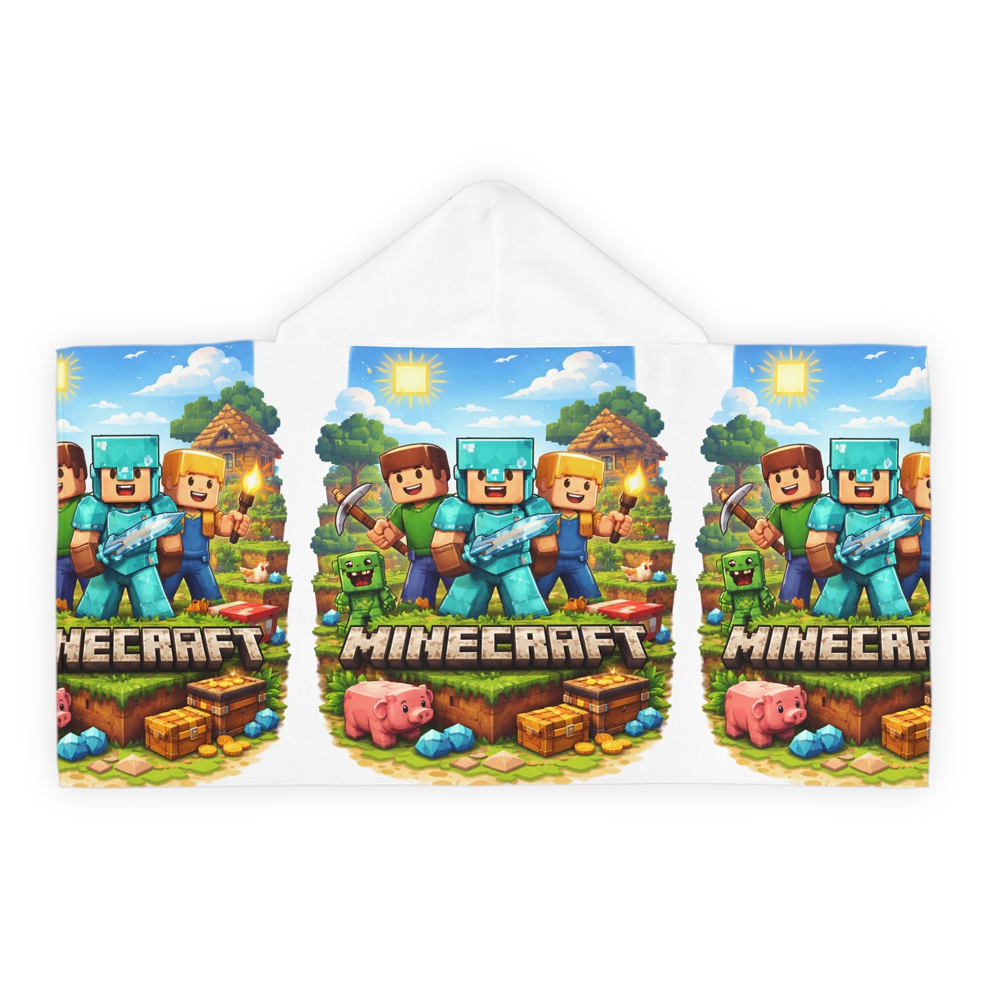 “Minecraft”Hooded Towel – Beach & Bath Wrap