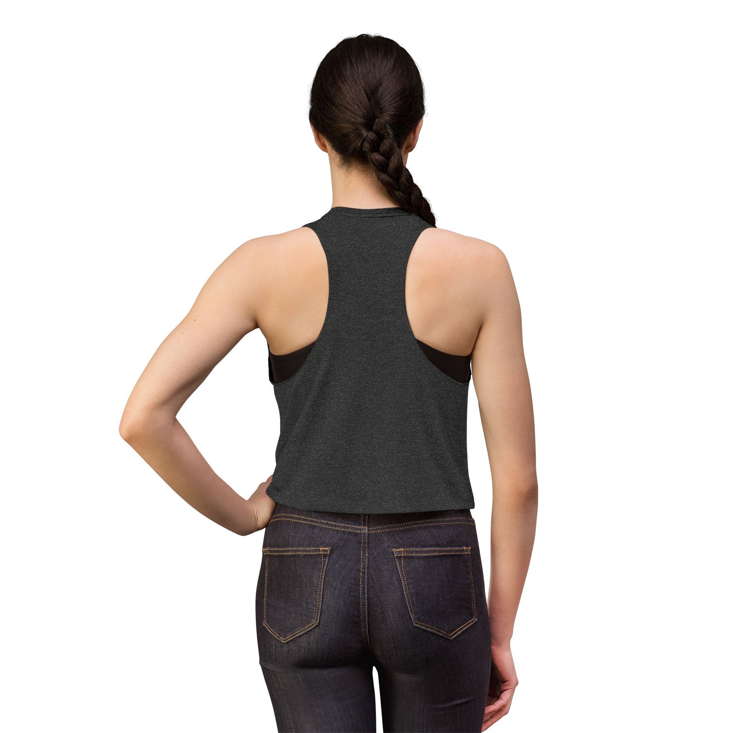 Women's Crop Top — Red Retro TV Bicycle Graphic "The Upside Down" Tank