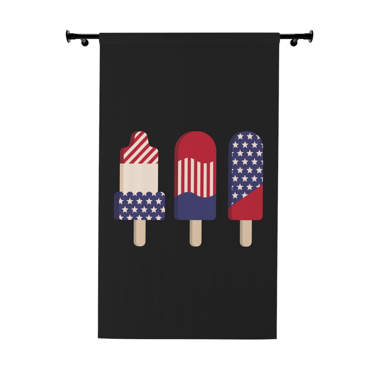 Patriotic Popsicle Window Curtain – American Flag Ice Pop design