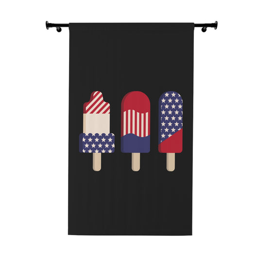 Patriotic Popsicle Window Curtain – American Flag Ice Pop design