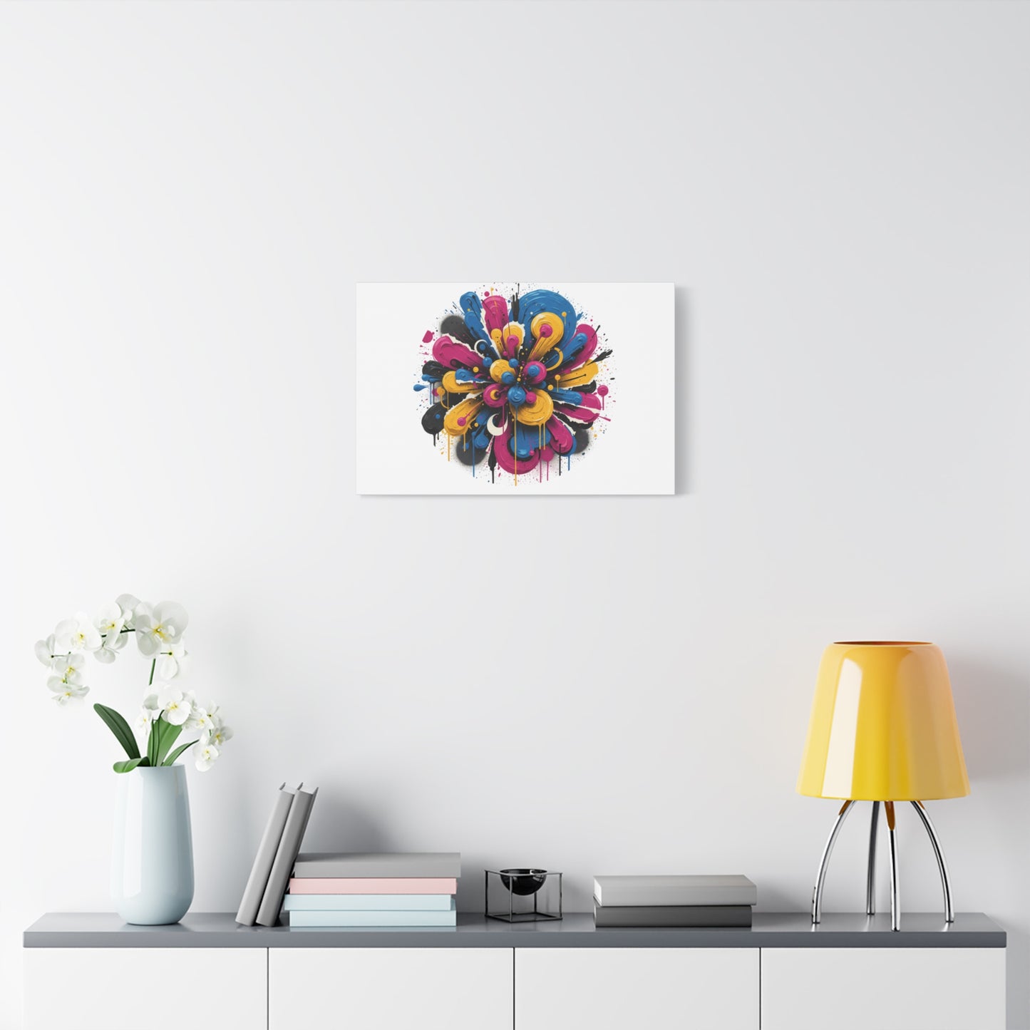 Painterly Abstract Floral Canvas, Matte Stretched Wall Art | Craft Maximalism