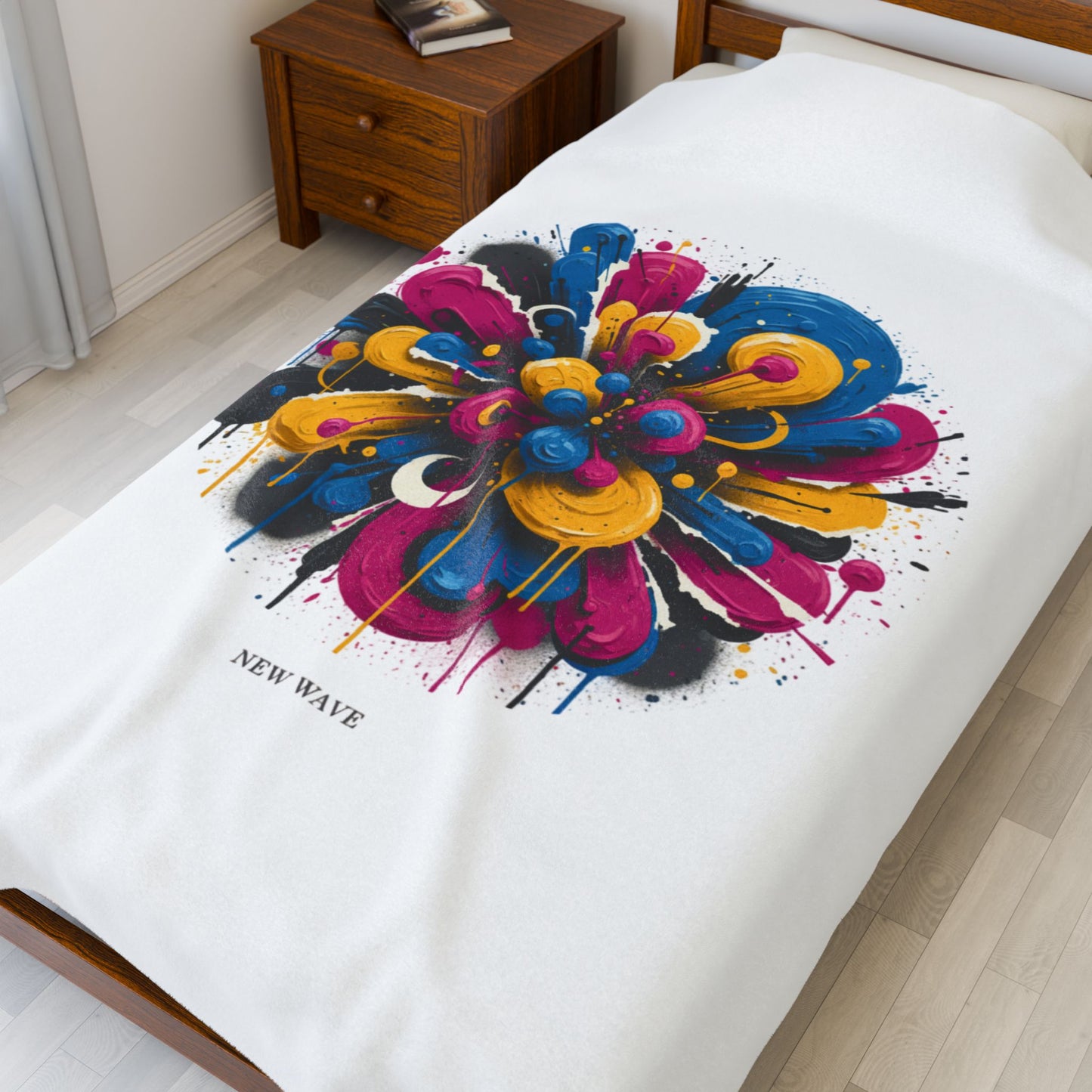Painterly Abstract Floral Velveteen Blanket | Bold Brushstroke AOP