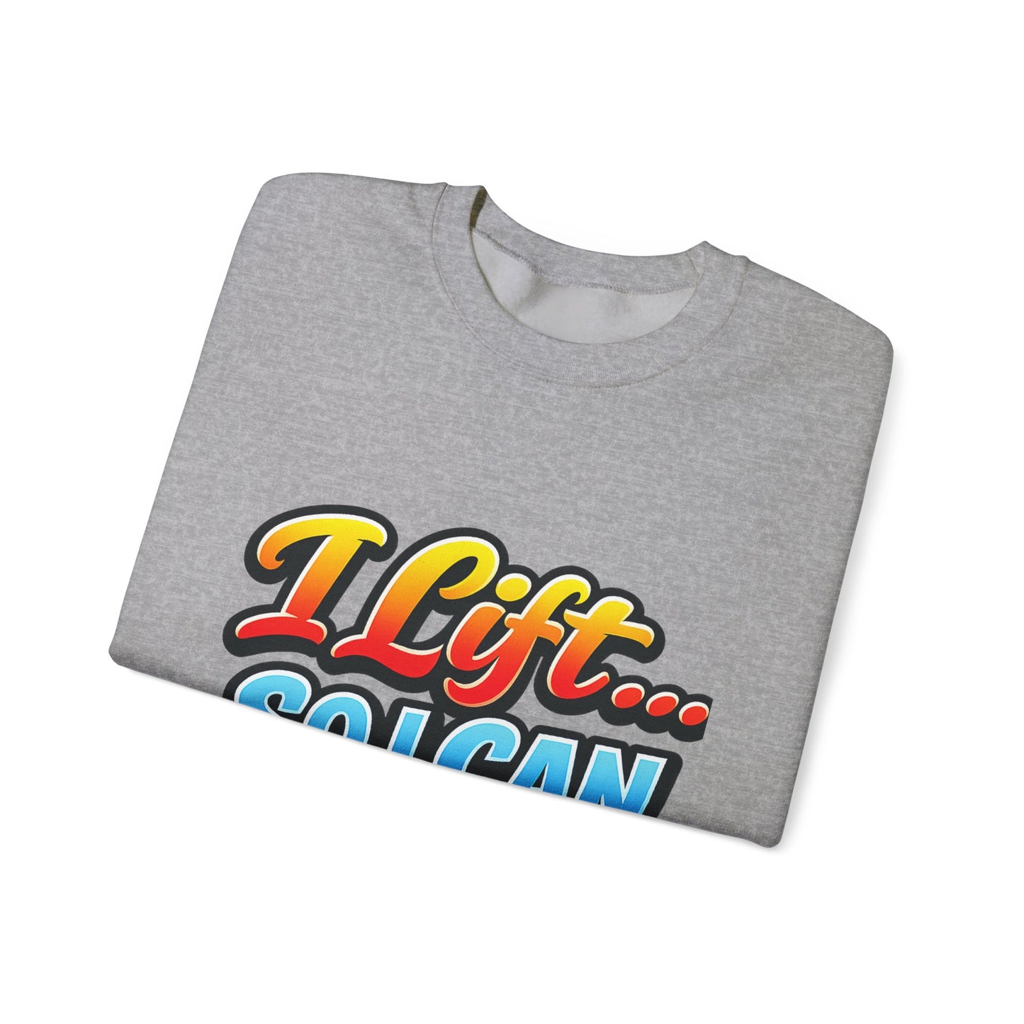 Crewneck Sweatshirt - "I Lift... So I Can Eat" Bold Retro Gym Graphic