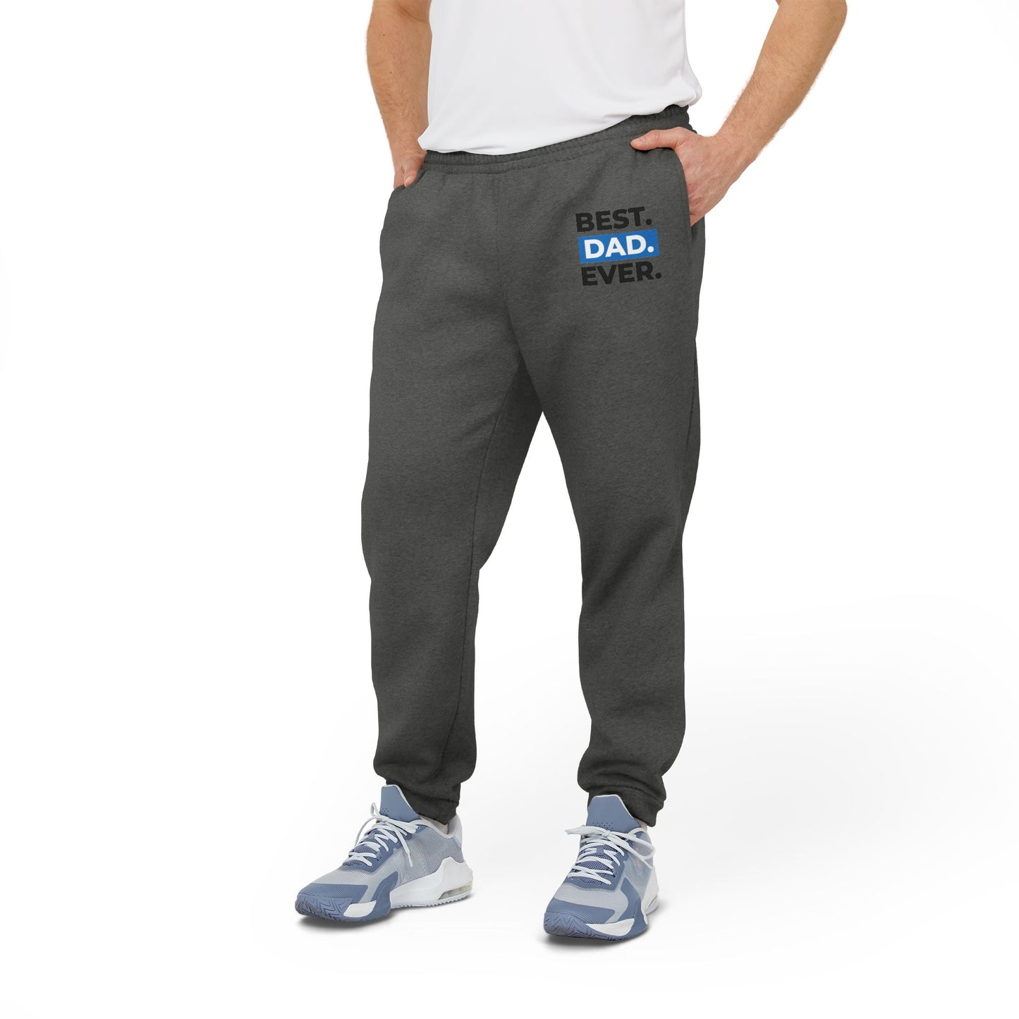 Best Dad Ever Joggers — Men's Gray Fleece Sweatpants