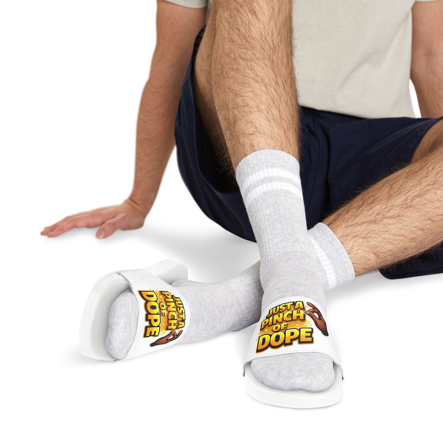 Men's Slide Sandals — "Just a Pinch of Dope" Graphic Pool Slides