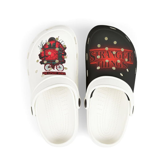 Stranger Things Kids' Foam Clogs – Red Upside Down Graphic