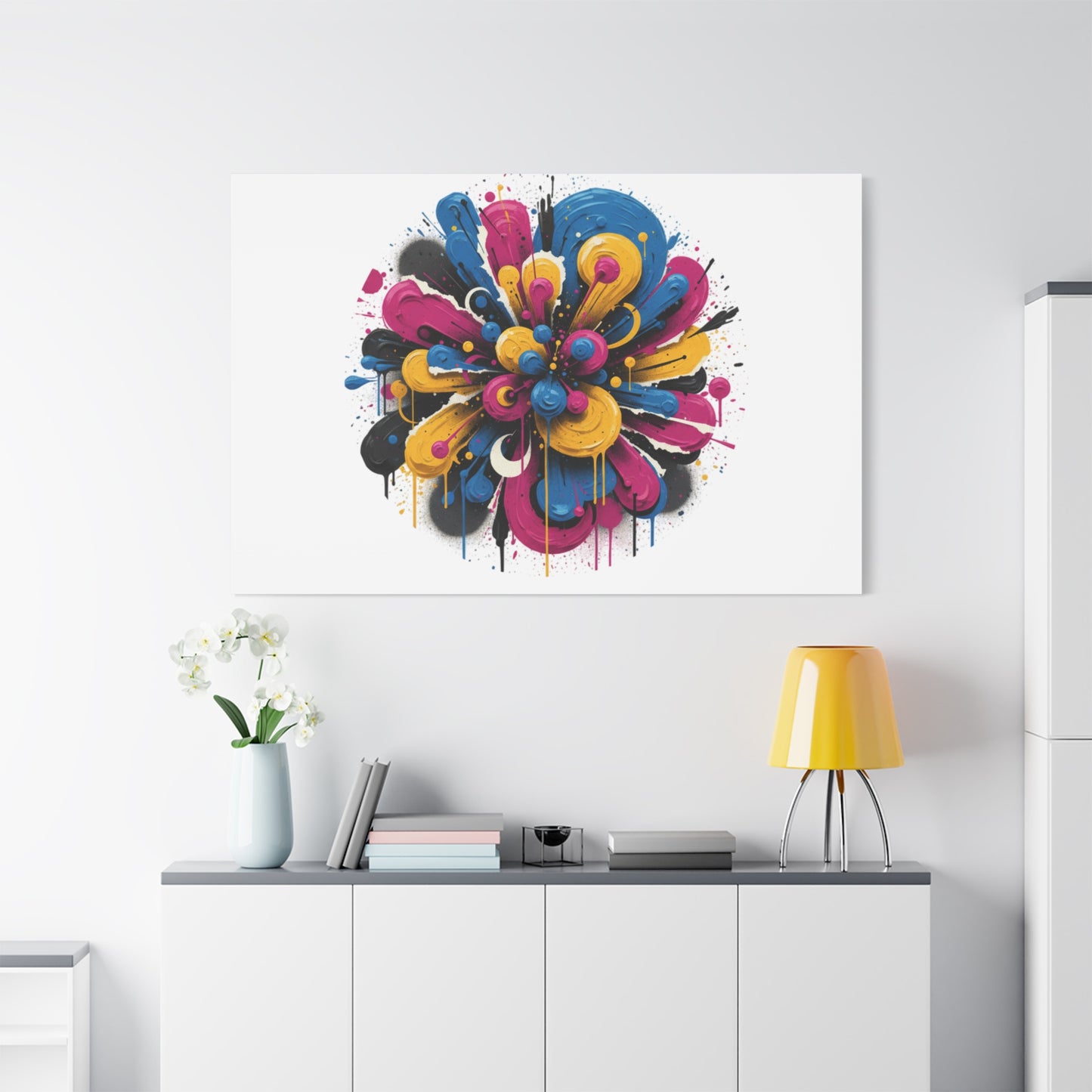 Painterly Abstract Floral Canvas, Matte Stretched Wall Art | Craft Maximalism