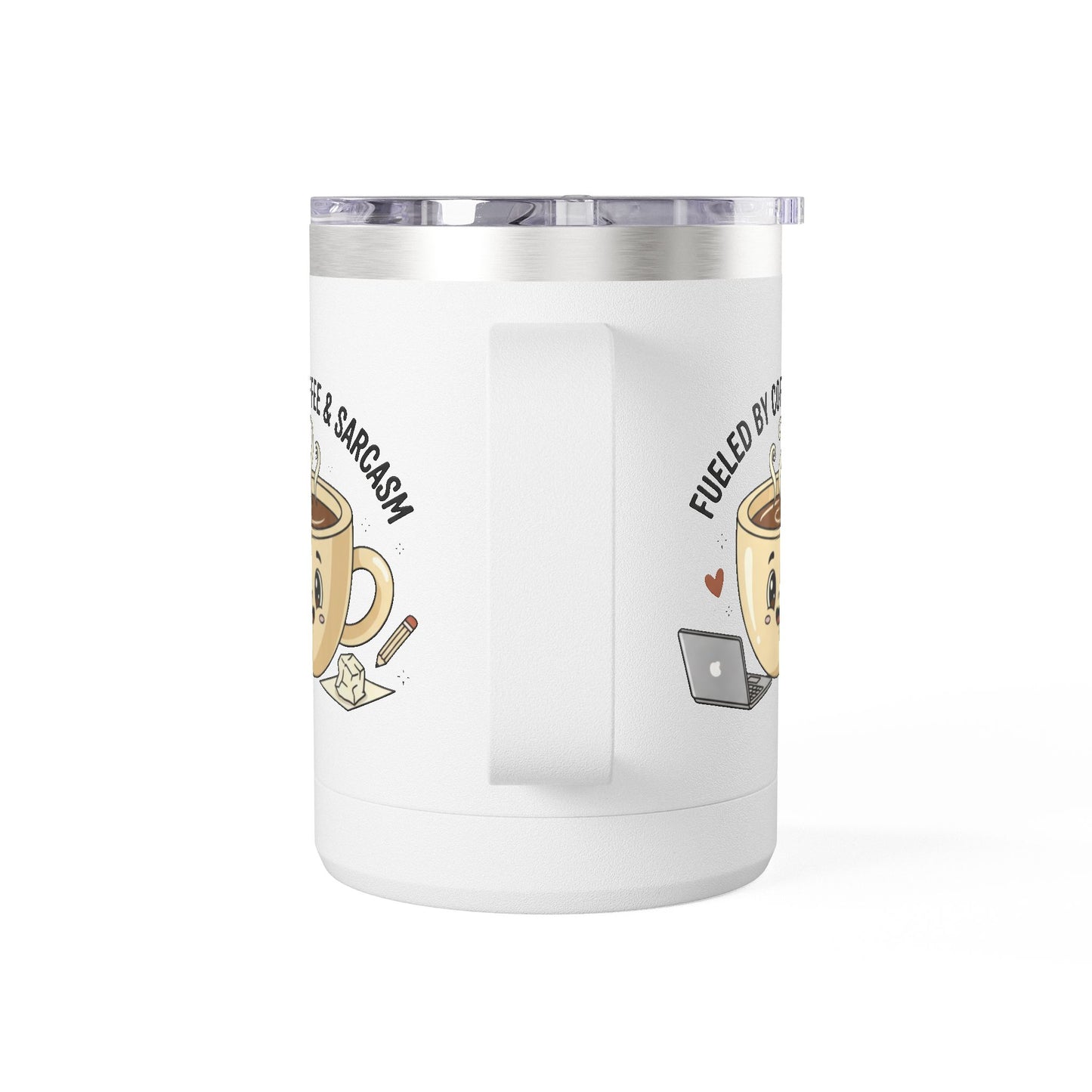Mug — "Fueled by Coffee & Sarcasm" 15oz Travel Tumbler