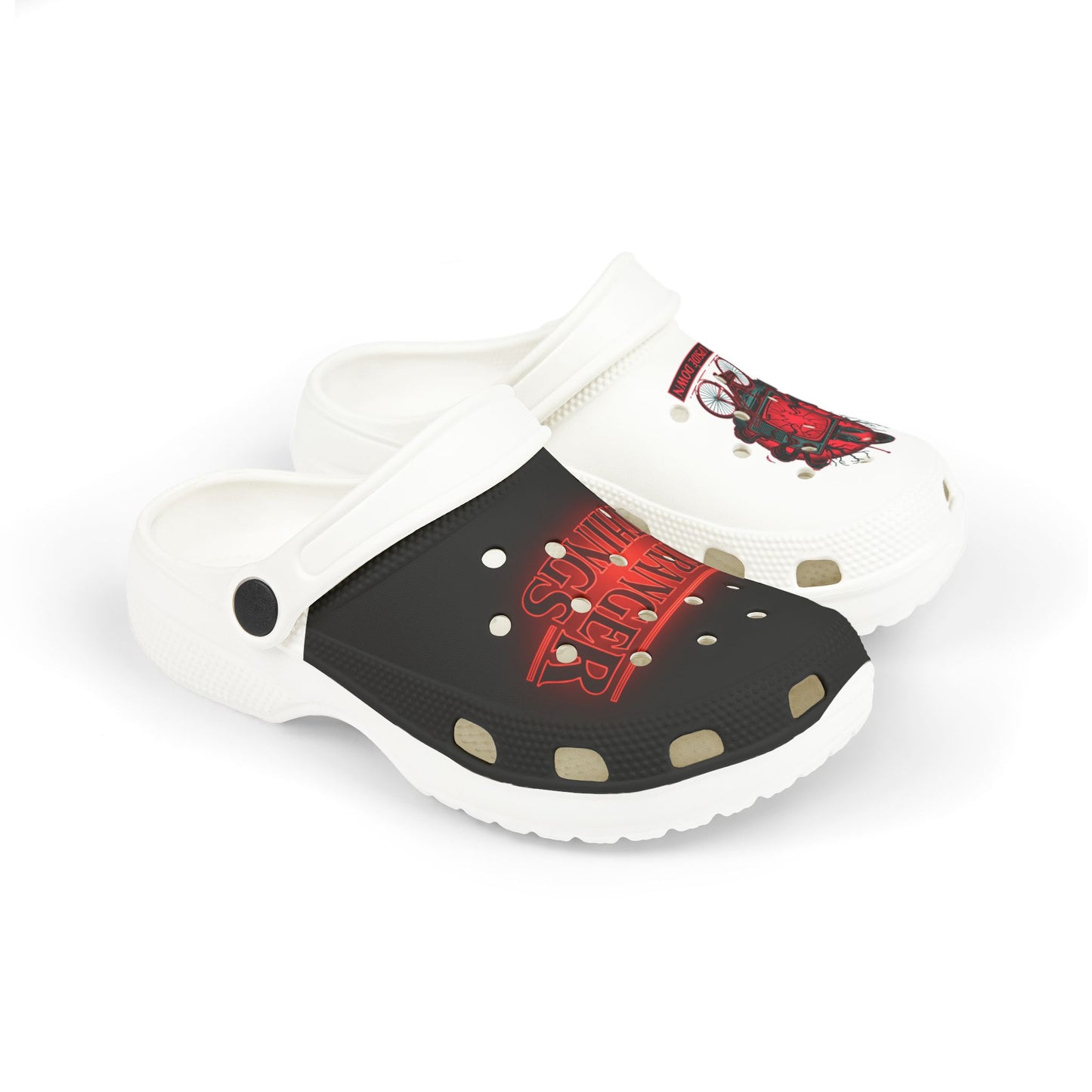 Stranger Things Kids' Foam Clogs – Red Upside Down Graphic