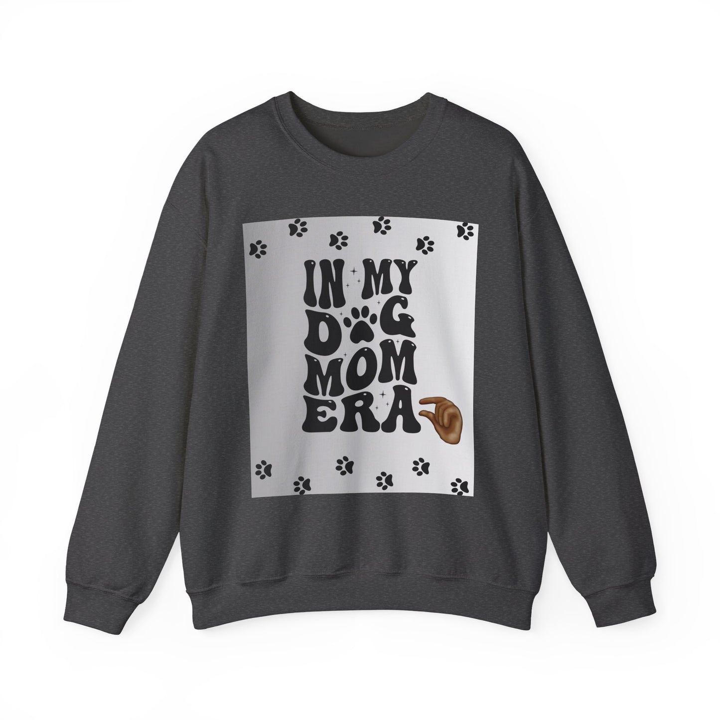 Sweatshirt — "In My Dog Mom Era" Paw Print Graphic Crewneck