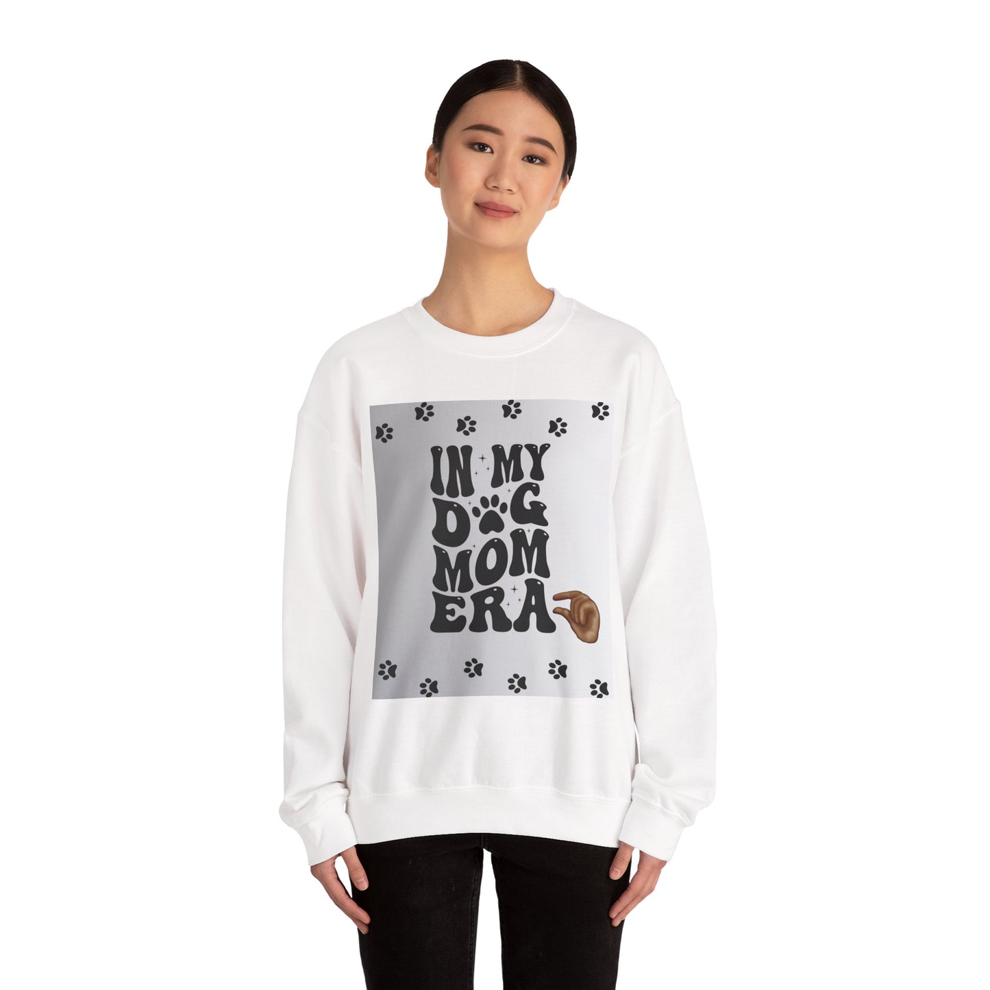 Sweatshirt — "In My Dog Mom Era" Paw Print Graphic Crewneck