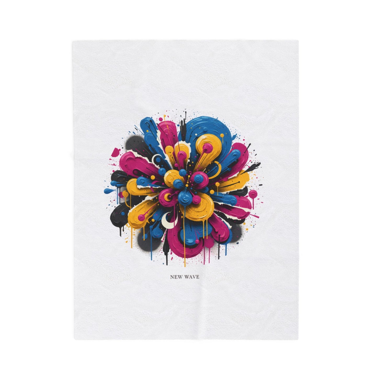 Painterly Abstract Floral Velveteen Blanket | Bold Brushstroke AOP