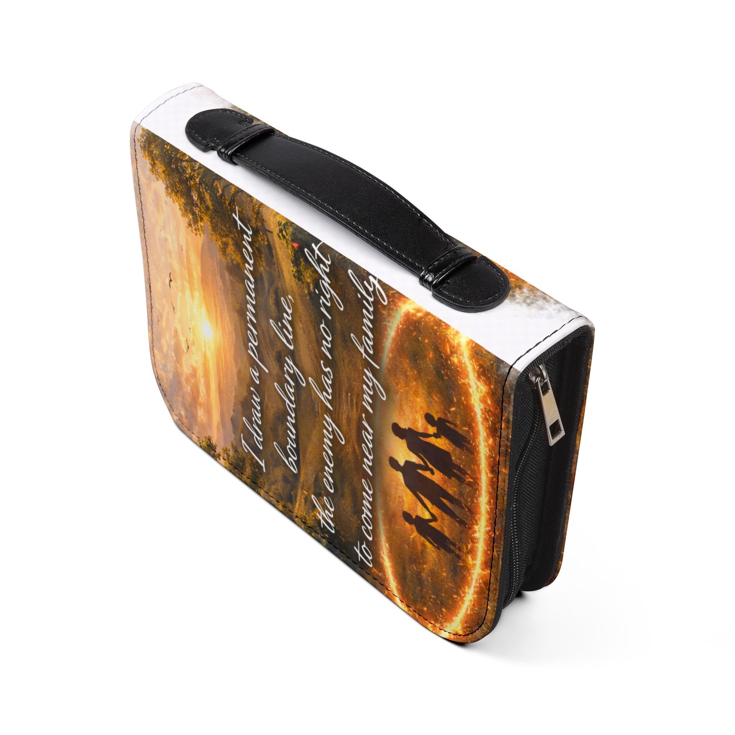 Bible Cover —  Zippered Bible Case with Cross Design