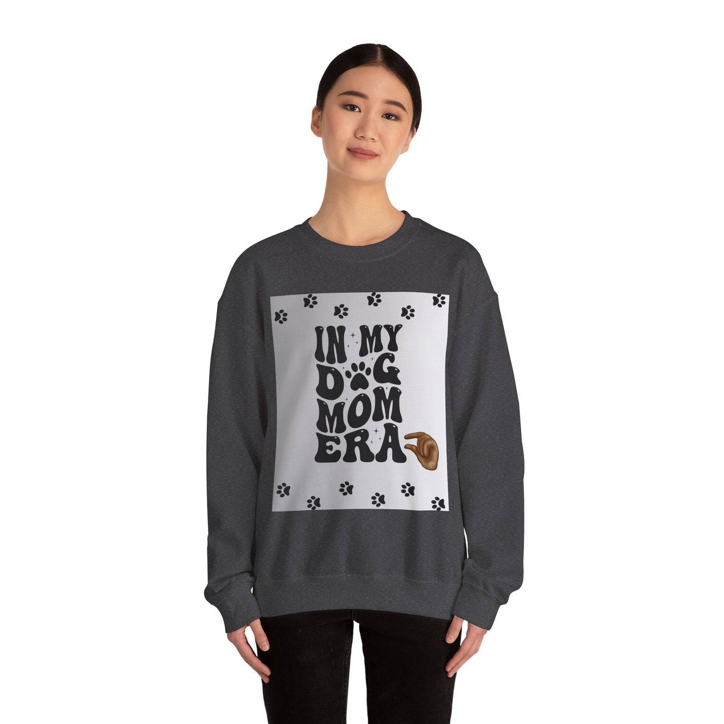 Sweatshirt — "In My Dog Mom Era" Paw Print Graphic Crewneck